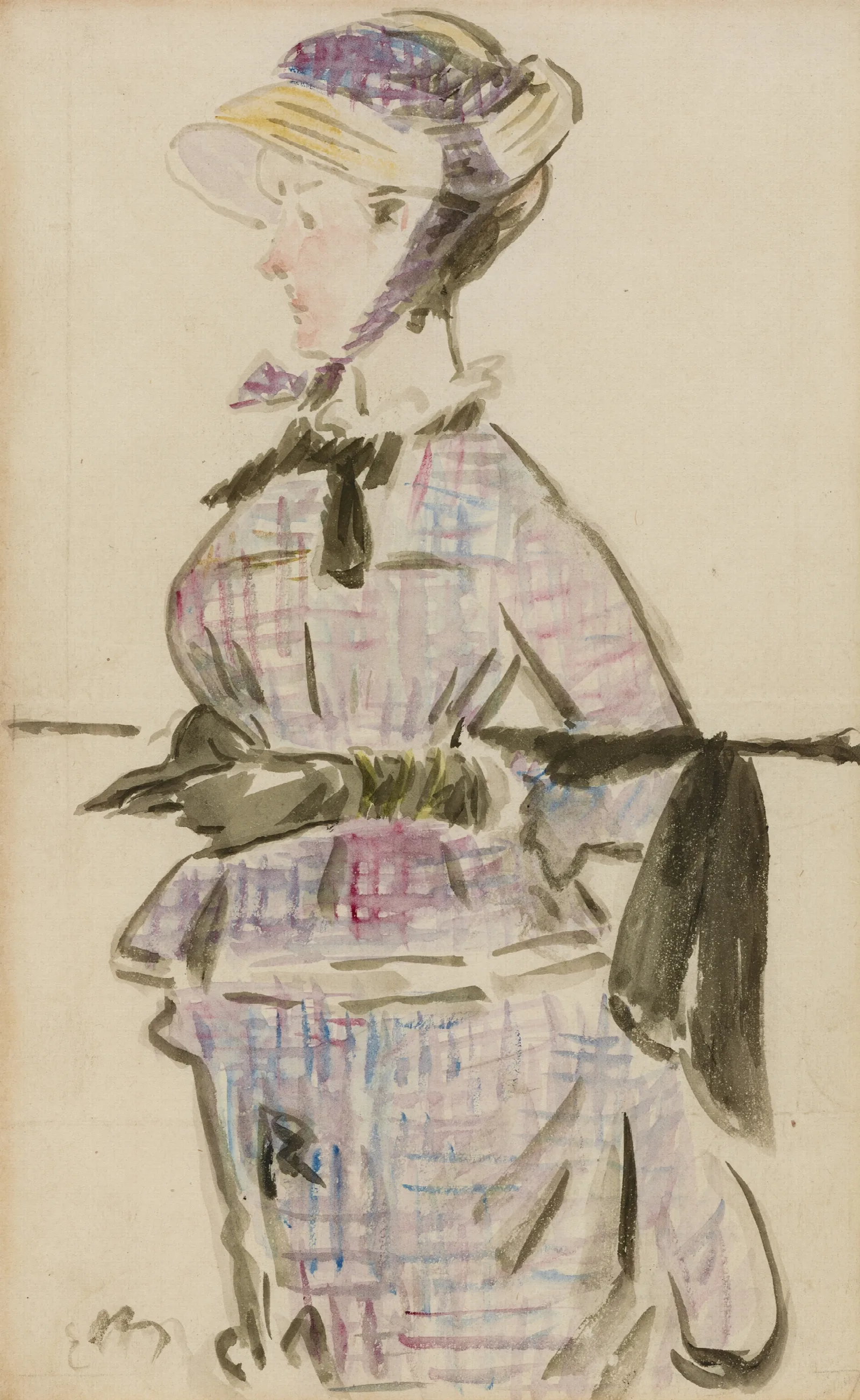 Femme En Costume De Voyage Wall Art by Édouard Manet - Canvas Print