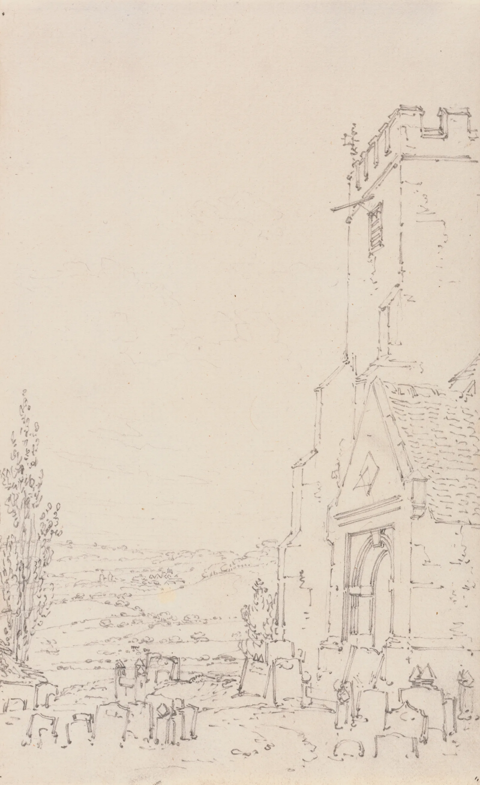 South Porch And Tower Of An Unidentified Church Wall Art by Joseph Mallord William Turner - Canvas Print