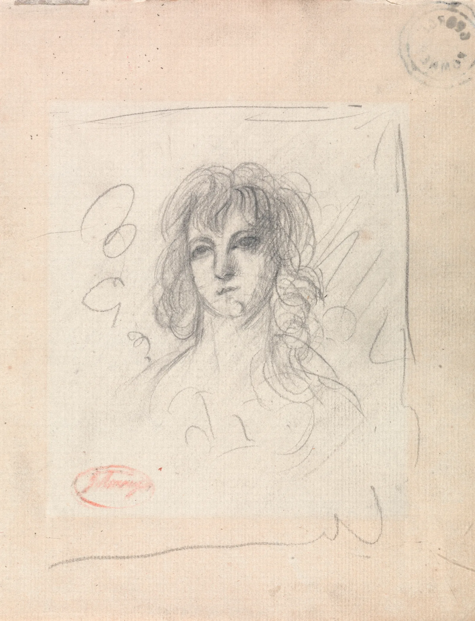 Head Of A Woman 46 Wall Art by George Romney - Canvas Print