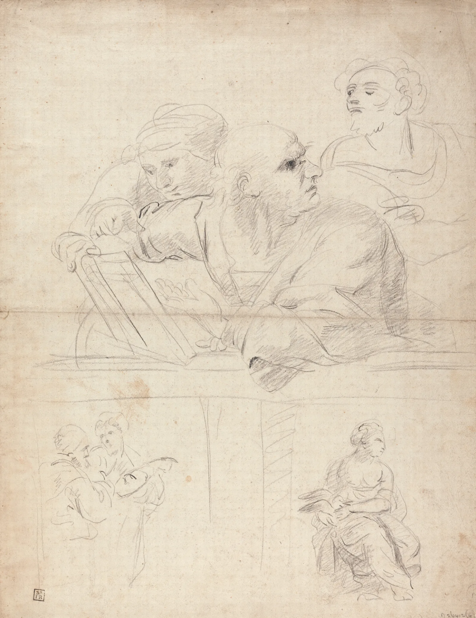 Sheet Of Figure Studies From Raphaels Disputation Wall Art by Sir Joshua Reynolds - Canvas Print