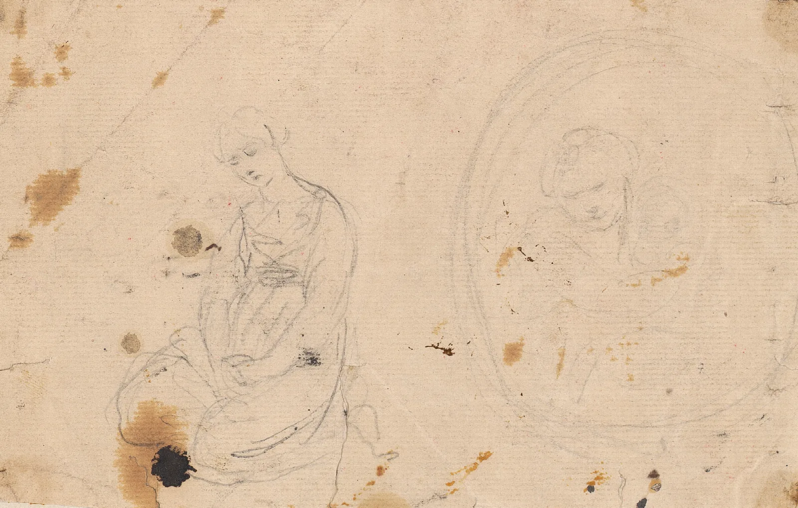 Two Sketches Of Woman 2 Wall Art by Sir Joshua Reynolds - Canvas Print