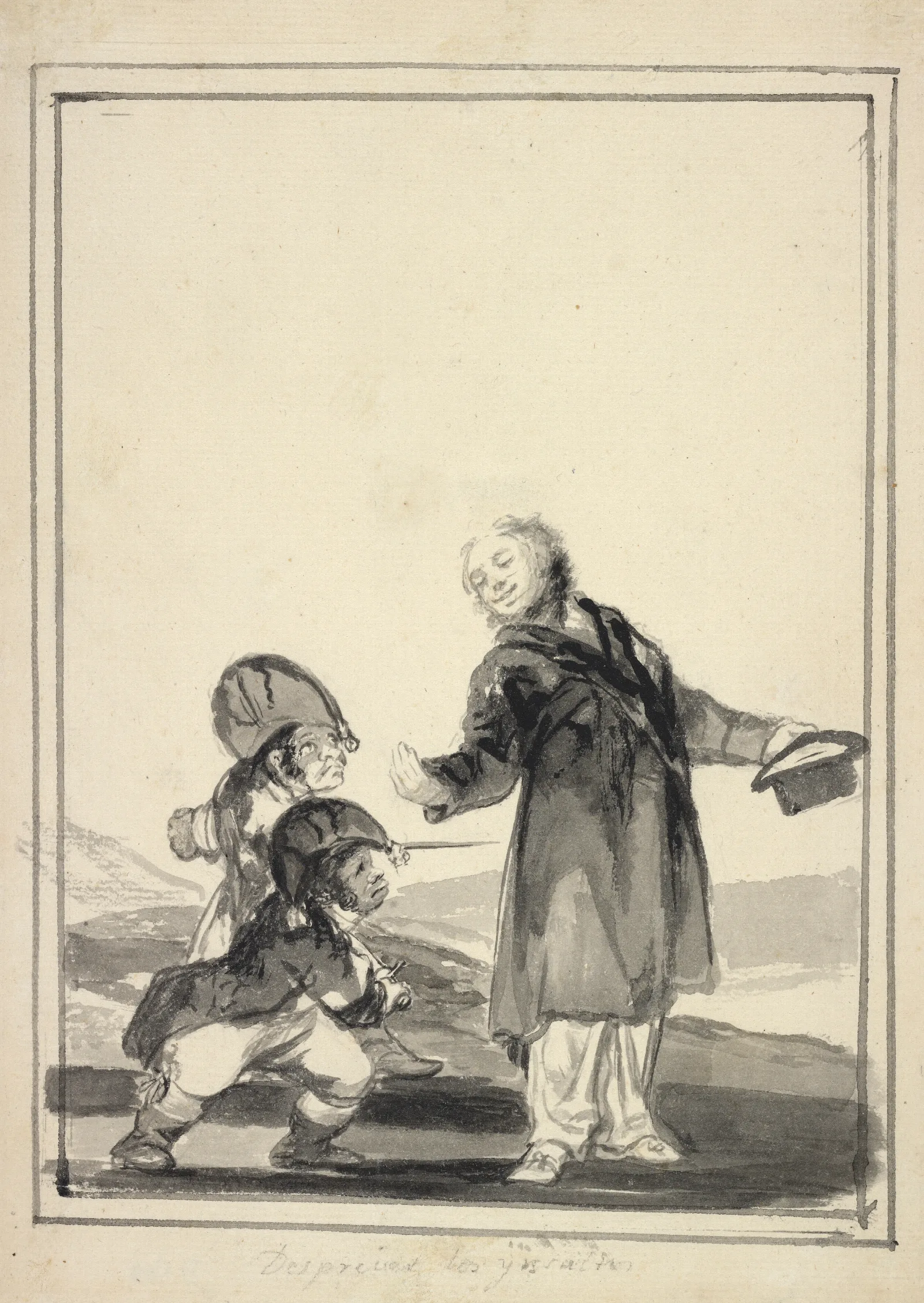 Contemptuous Of The Insults Wall Art by Francisco de Goya - Canvas Print