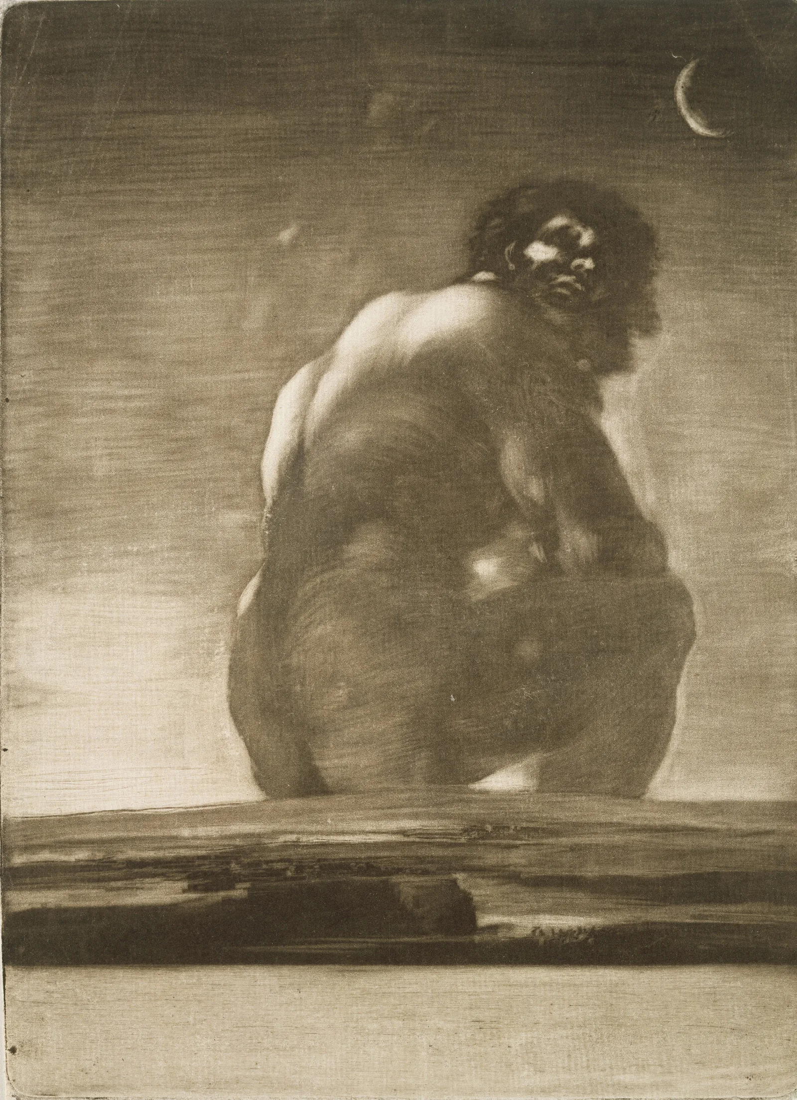 Seated Giant Wall Art by Francisco de Goya - Canvas Print
