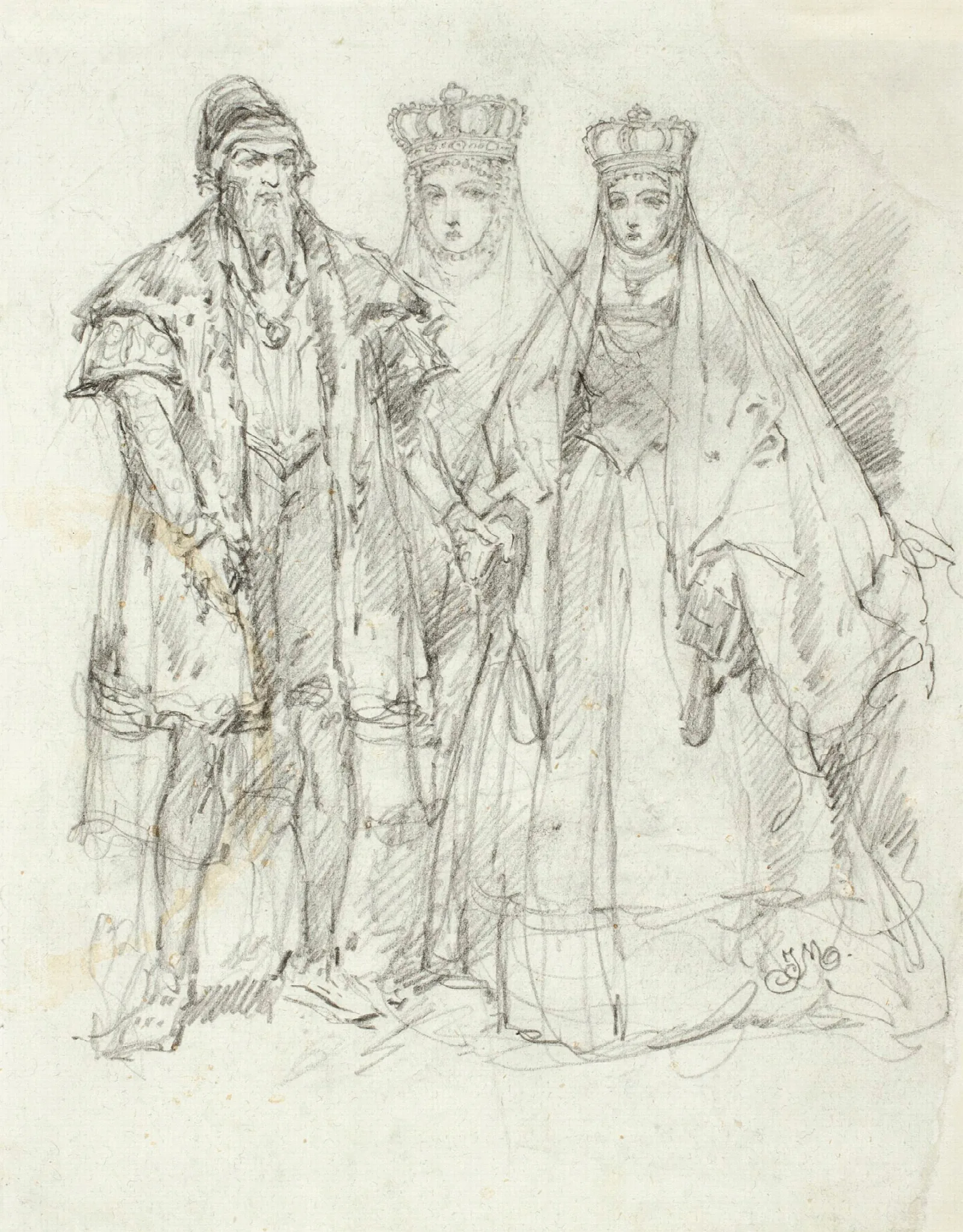 Sigismund Ii Augustus And Barbara Study For The Publication Clothes In Poland Wall Art by Jan Matejko - Canvas Print