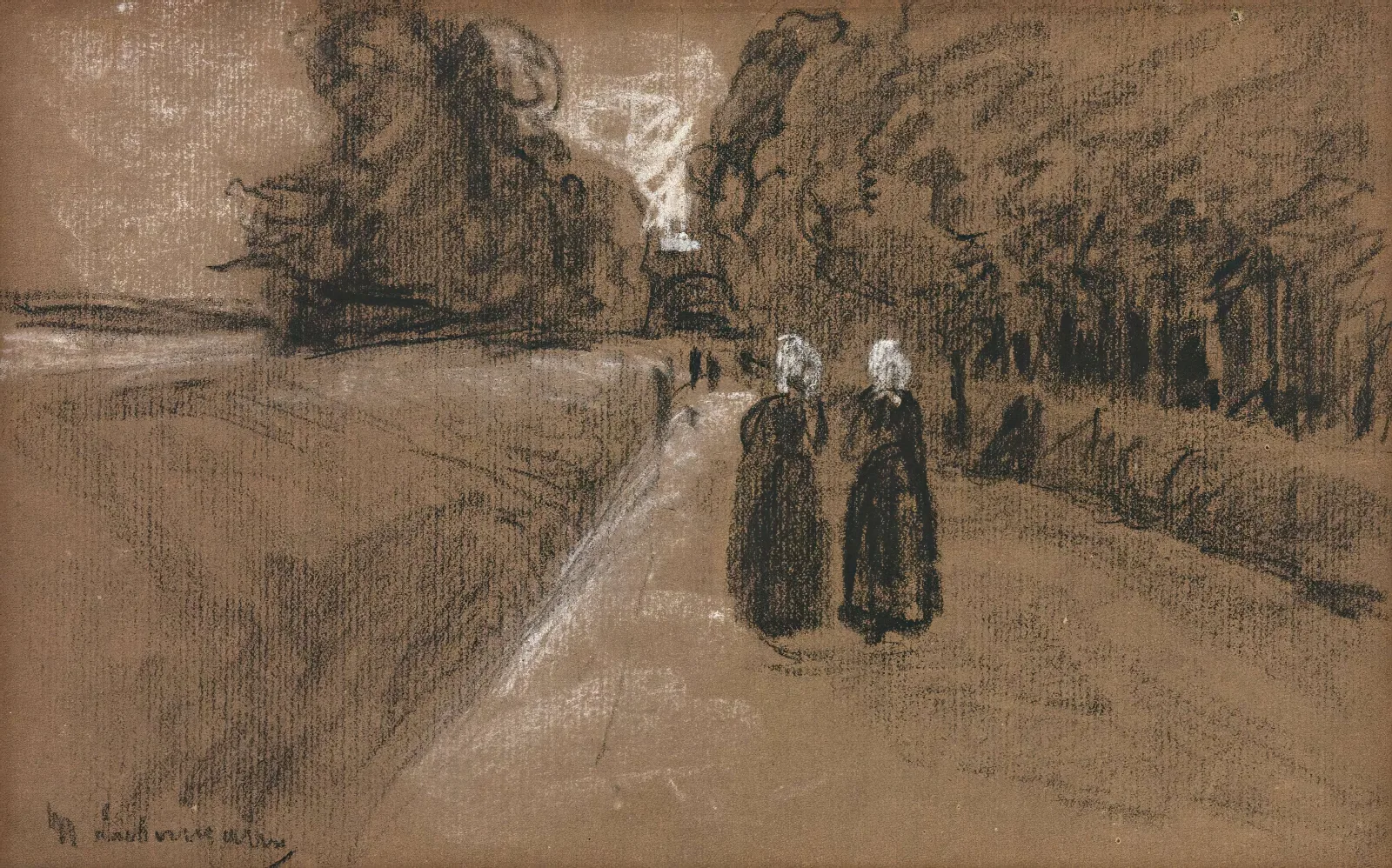 Two Women On An Alley Along The Zuiderzee Wall Art by Max Liebermann - Canvas Print