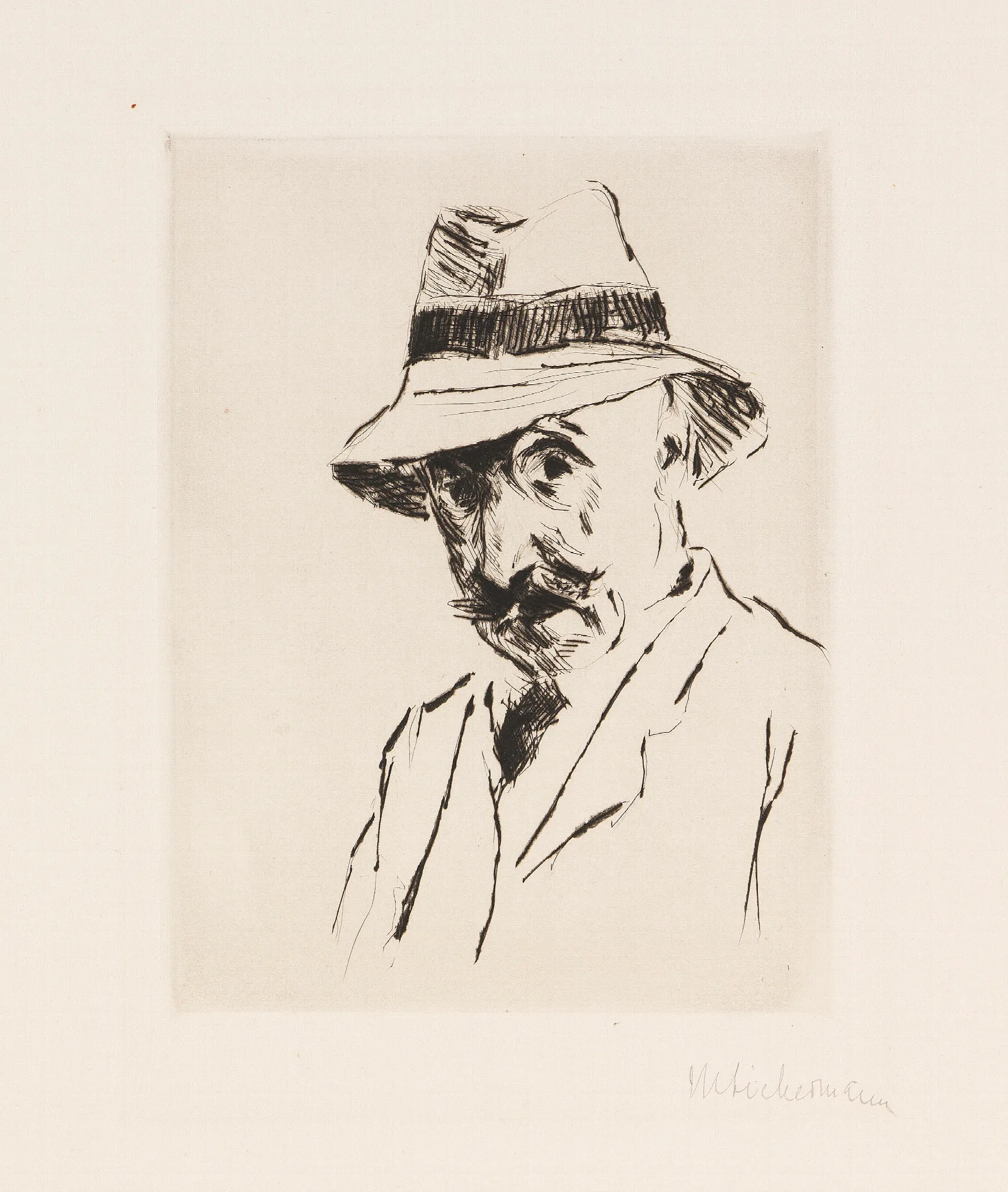 Selbstportrait Mit Dem Hut Auf Dem Kopf Wall Art by Max Liebermann - Canvas Print