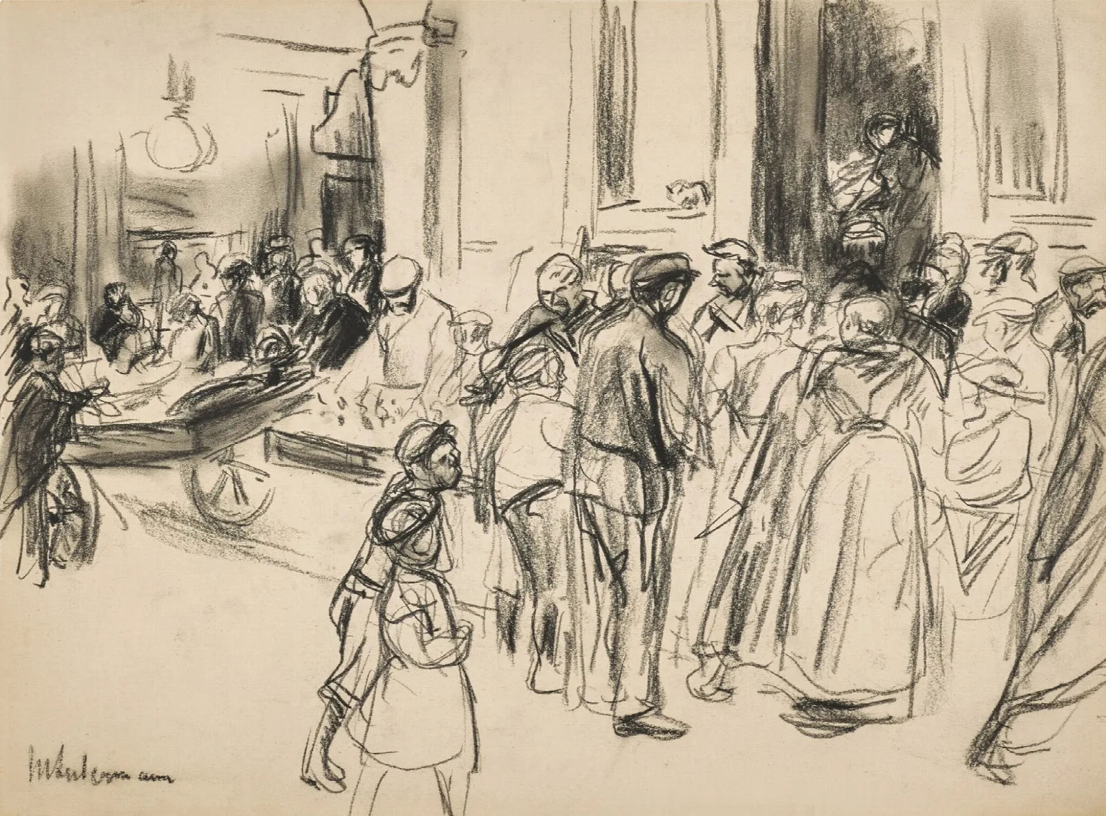Strasenszene Street Scene Wall Art by Max Liebermann - Canvas Print