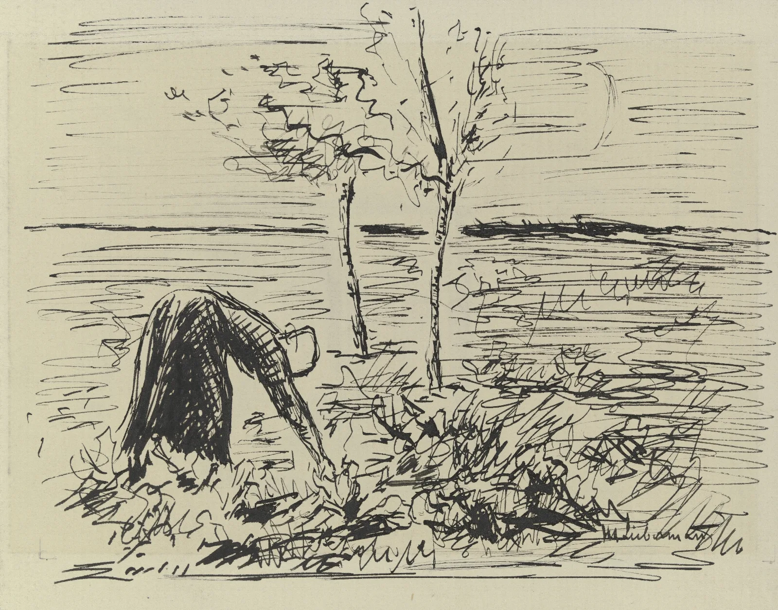Studie Zu Dem Wandgemalde Winter Zur Holzleserin Wall Art by Max Liebermann - Canvas Print