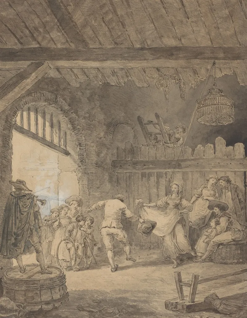 The Peasant Dance Wall Art by Hubert Robert - Canvas Print