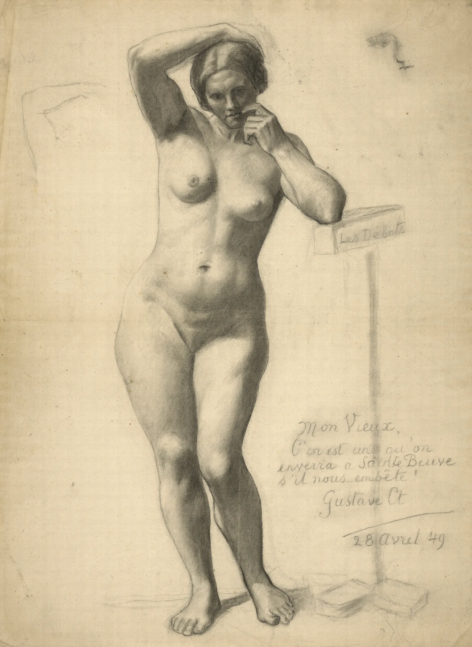 Standing Female Nude 14 Wall Art by Gustave Courbet - Canvas Print