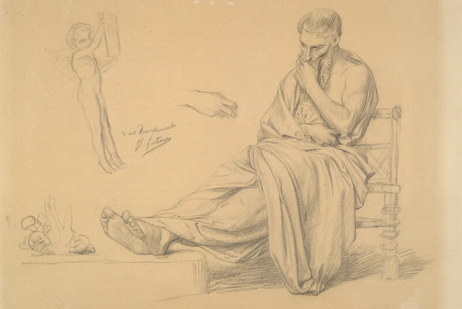 Study For Anacreon Cycle Wall Art by Jean-Léon Gérôme - Canvas Print