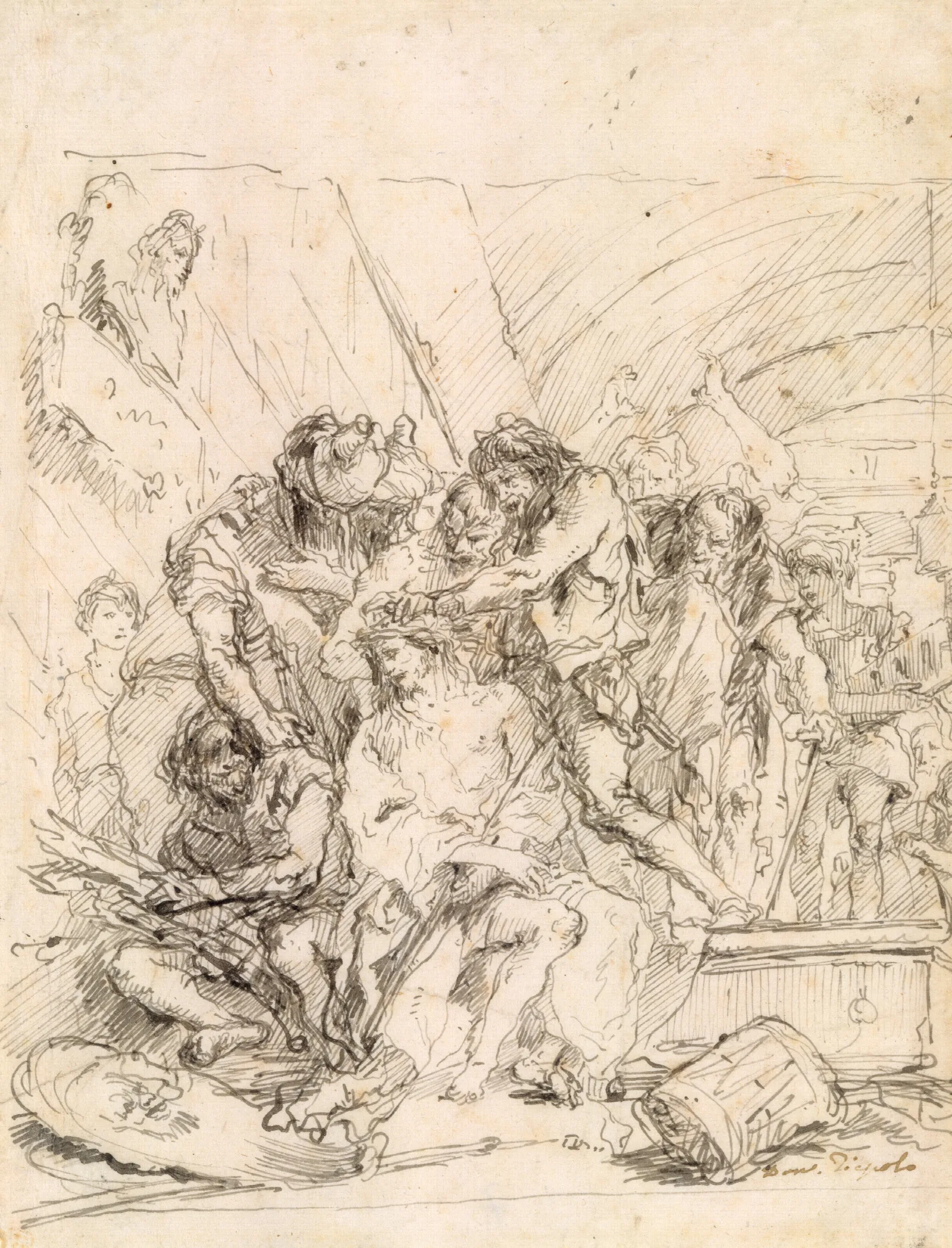 Christ Crowned With Thorns 8 Wall Art by Giovanni Domenico Tiepolo - Canvas Print