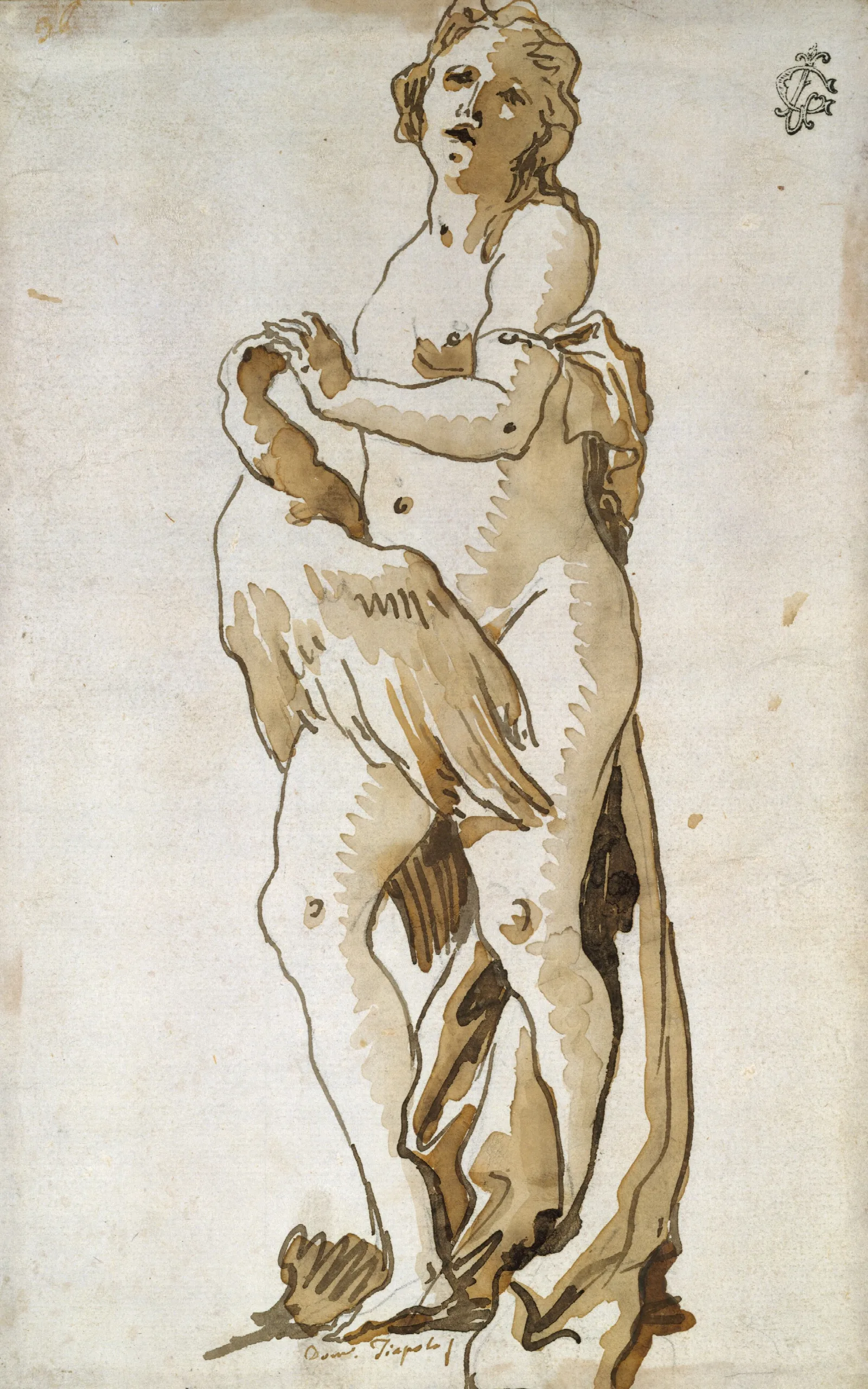 Leda Wall Art by Giovanni Domenico Tiepolo - Canvas Print