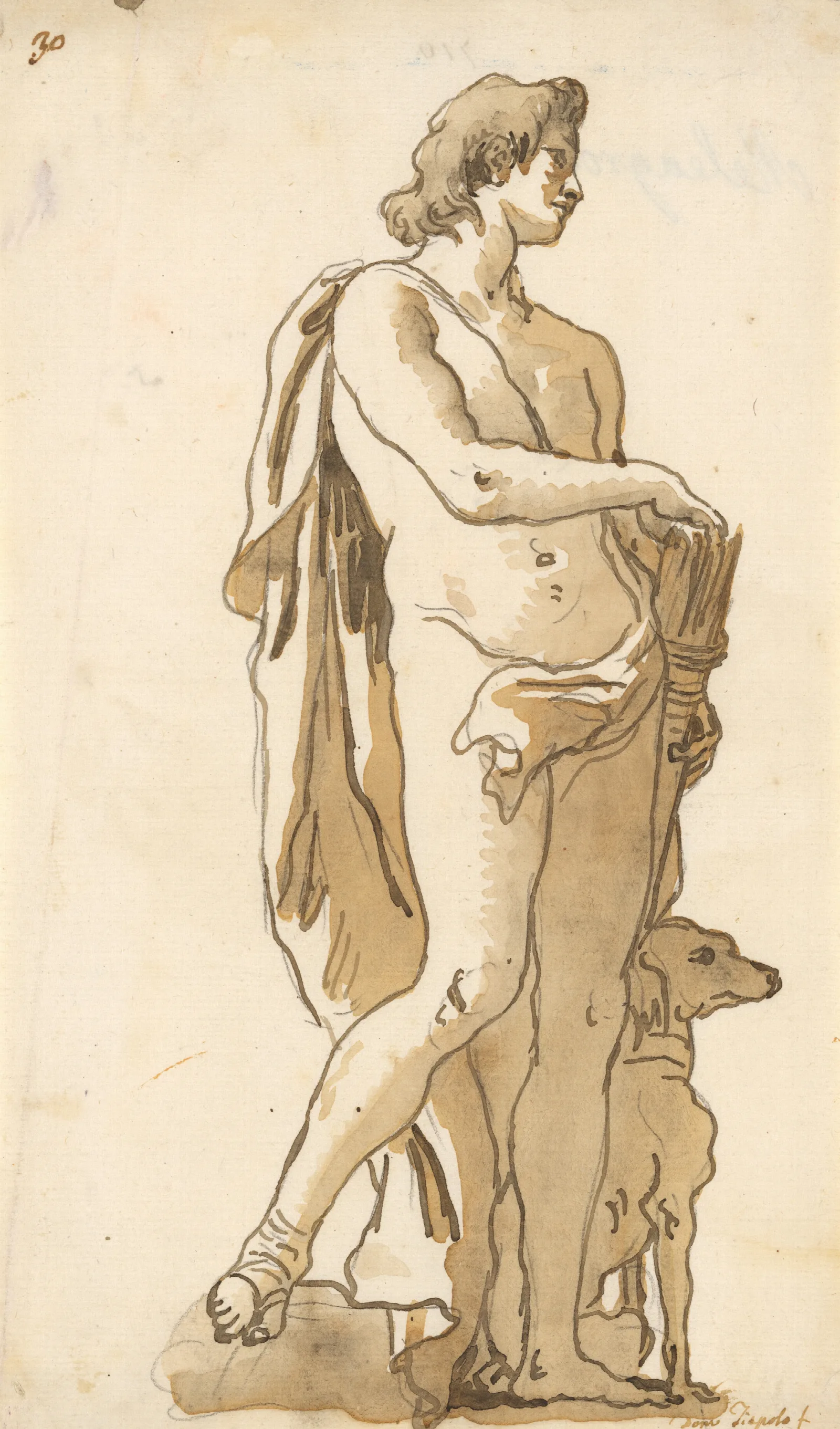 Meleager Turning To The Right Wall Art by Giovanni Domenico Tiepolo - Canvas Print