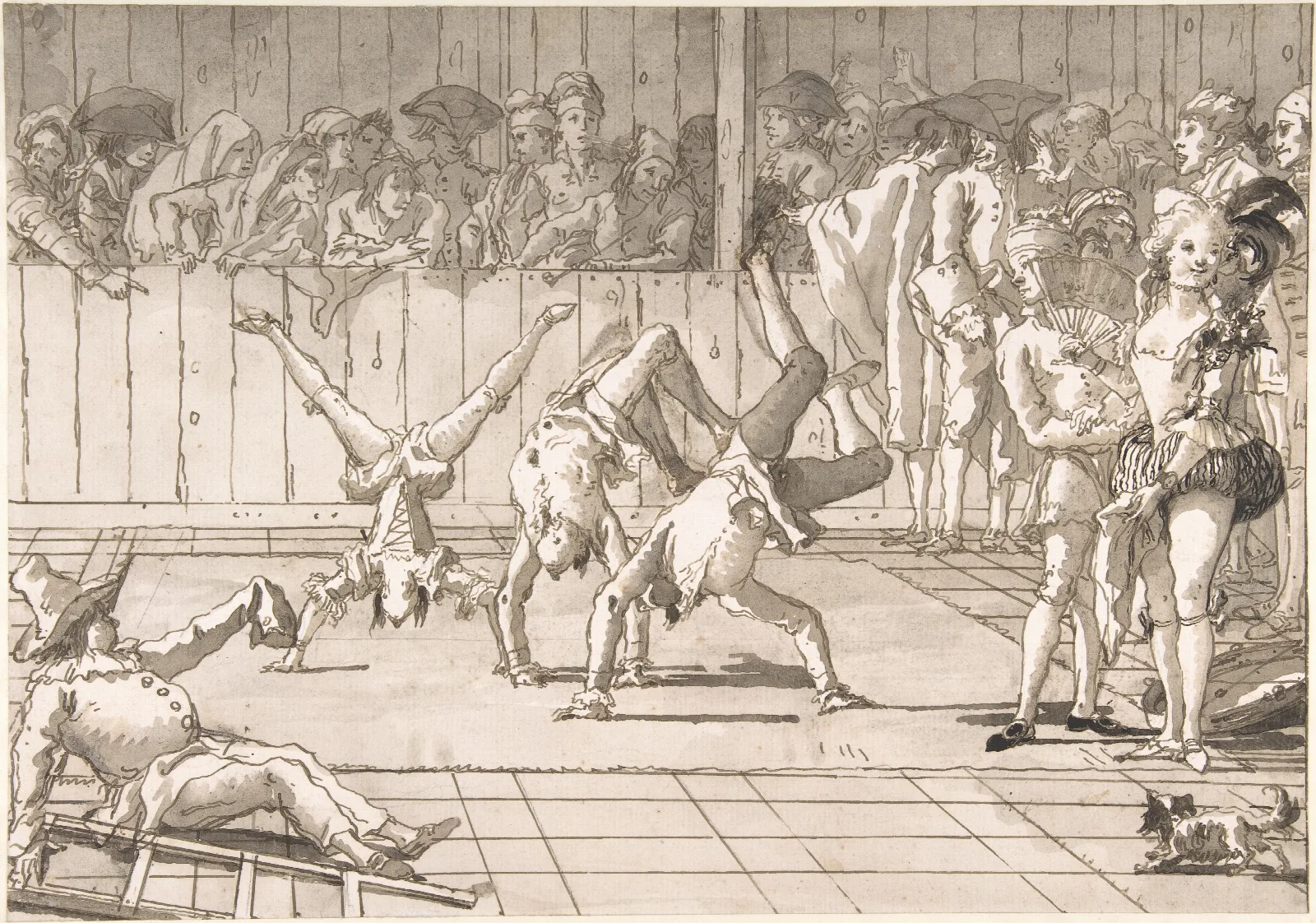 The Acrobats Wall Art by Giovanni Domenico Tiepolo - Canvas Print