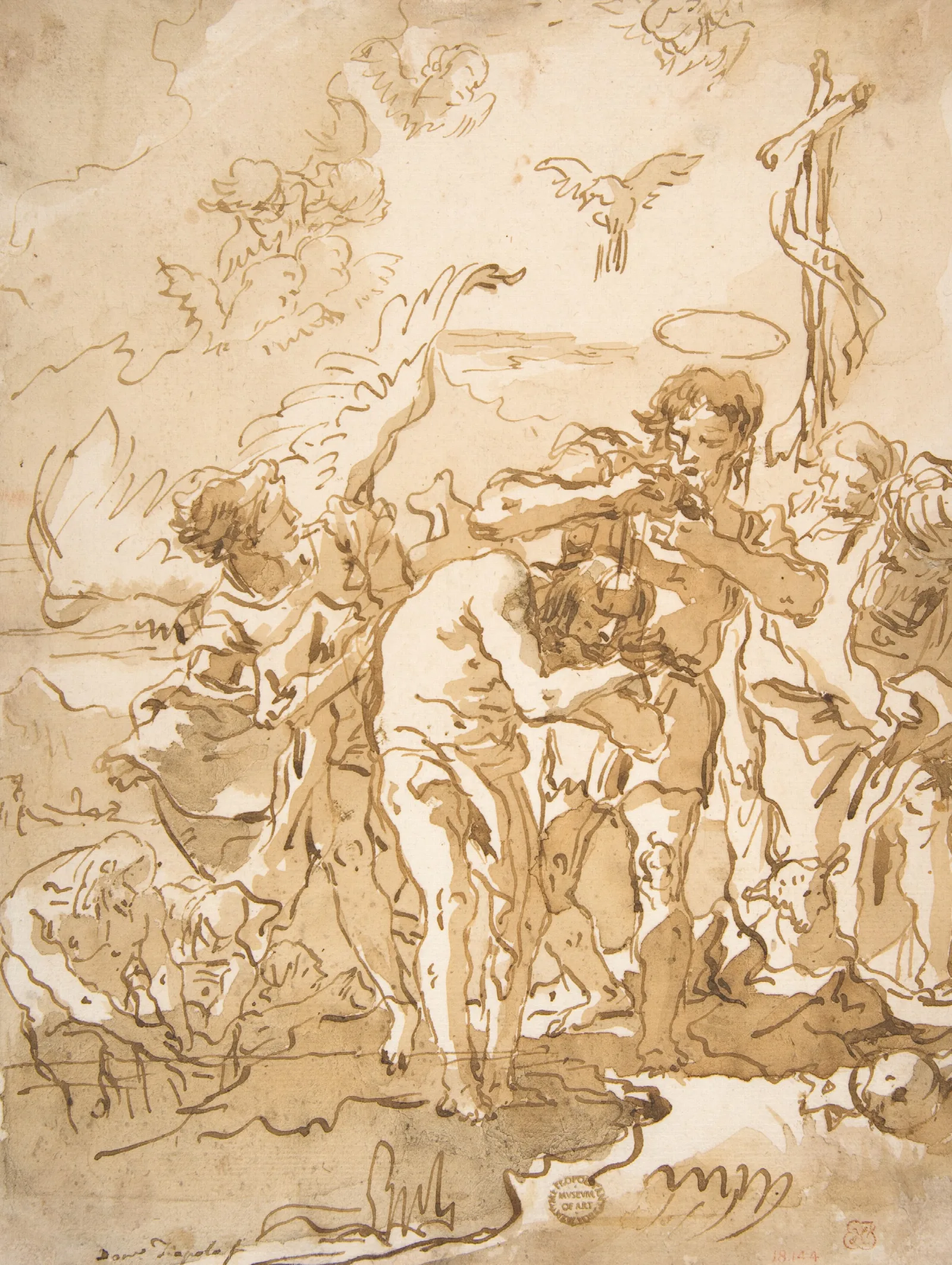 The Baptism Of Christ 35 Wall Art by Giovanni Domenico Tiepolo - Canvas Print