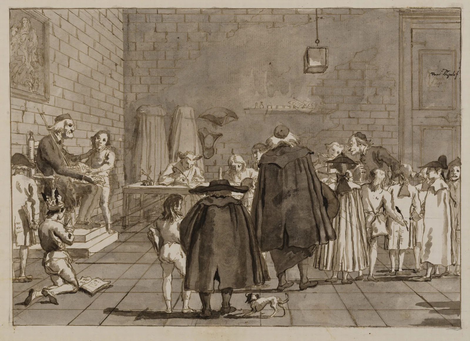 The School Wall Art by Giovanni Domenico Tiepolo - Canvas Print