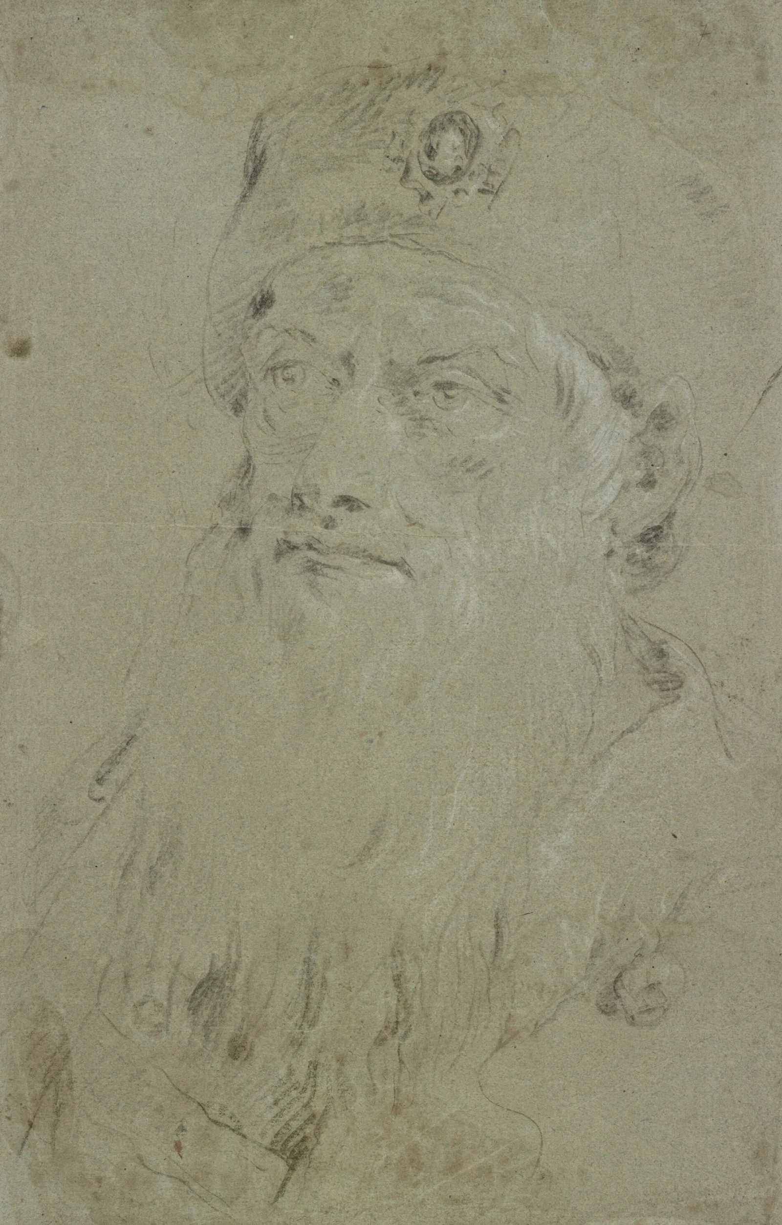 Head Of A Bearded Oriental Wall Art by Giovanni Domenico Tiepolo - Canvas Print