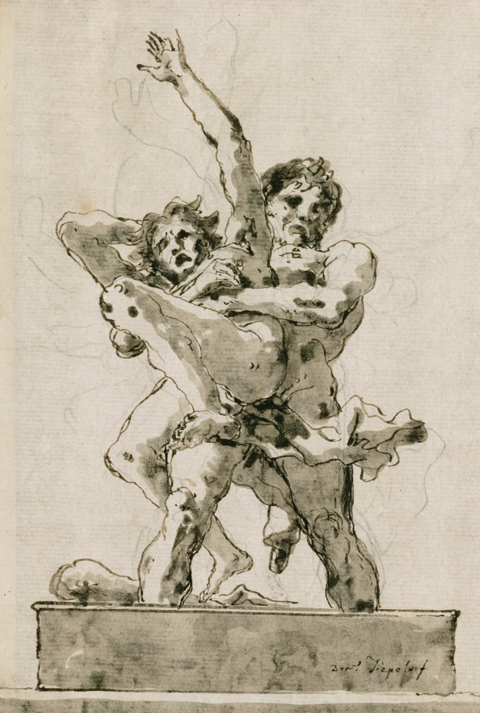 Hercules And Antaeus 6 Wall Art by Giovanni Domenico Tiepolo - Canvas Print