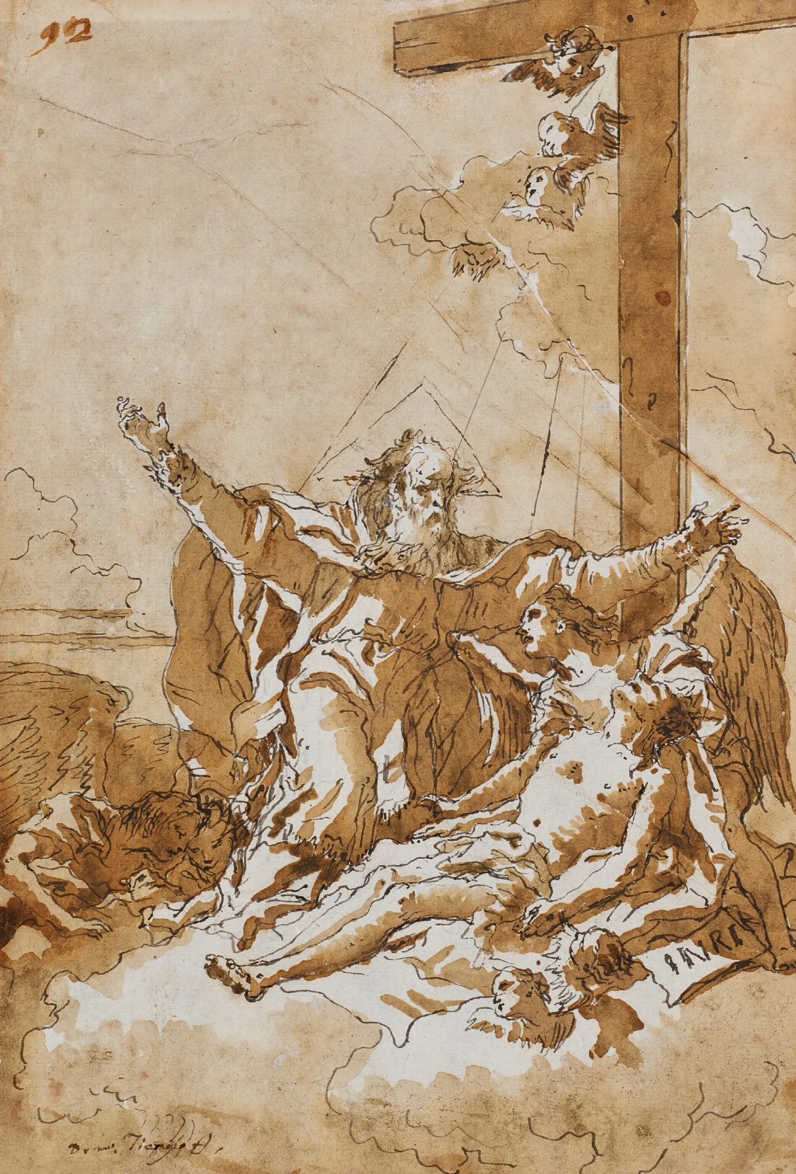 Christ Received Into Heaven Wall Art by Giovanni Domenico Tiepolo - Canvas Print