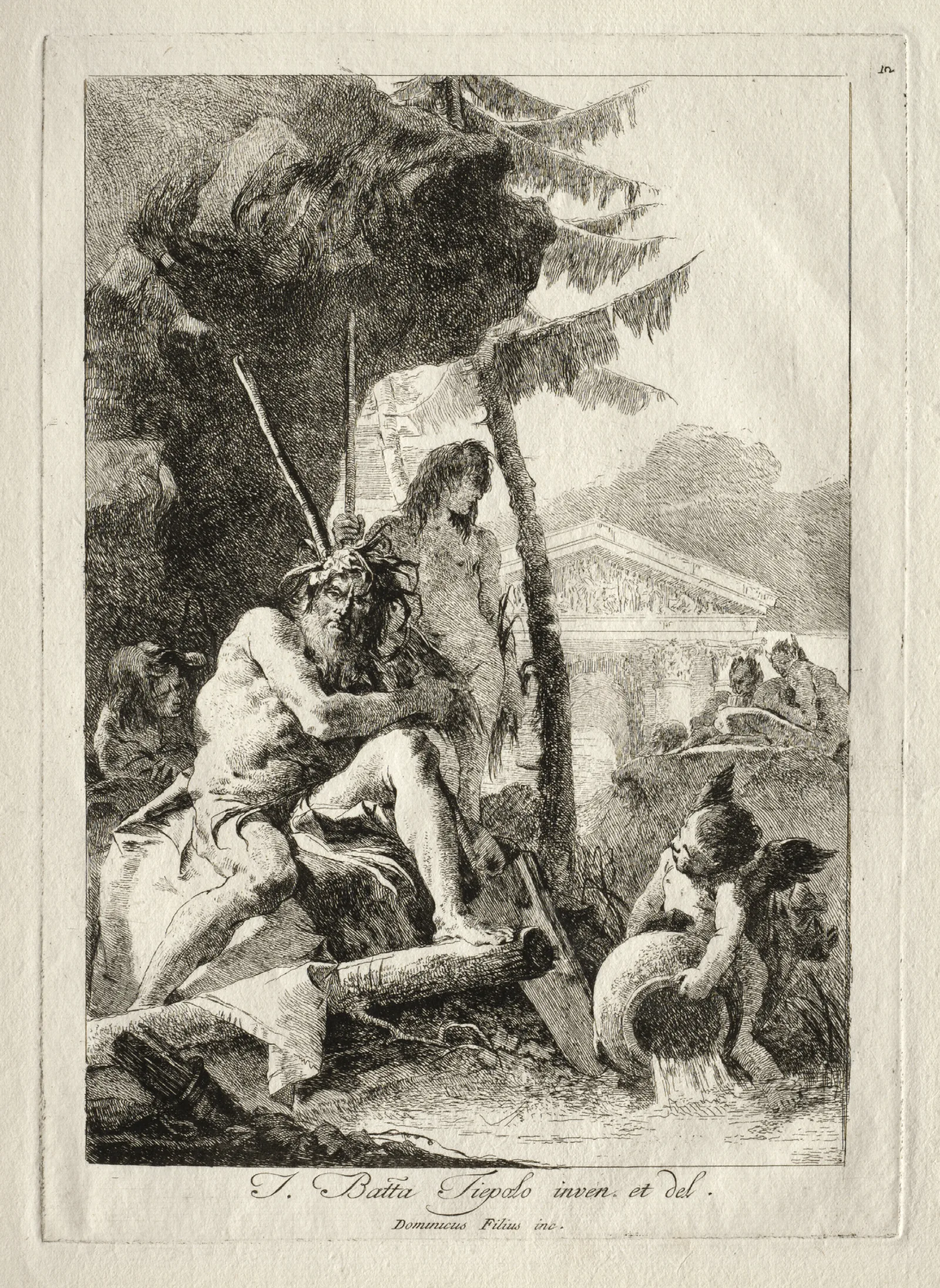 Figures Fluviales Wall Art by Giovanni Domenico Tiepolo - Canvas Print