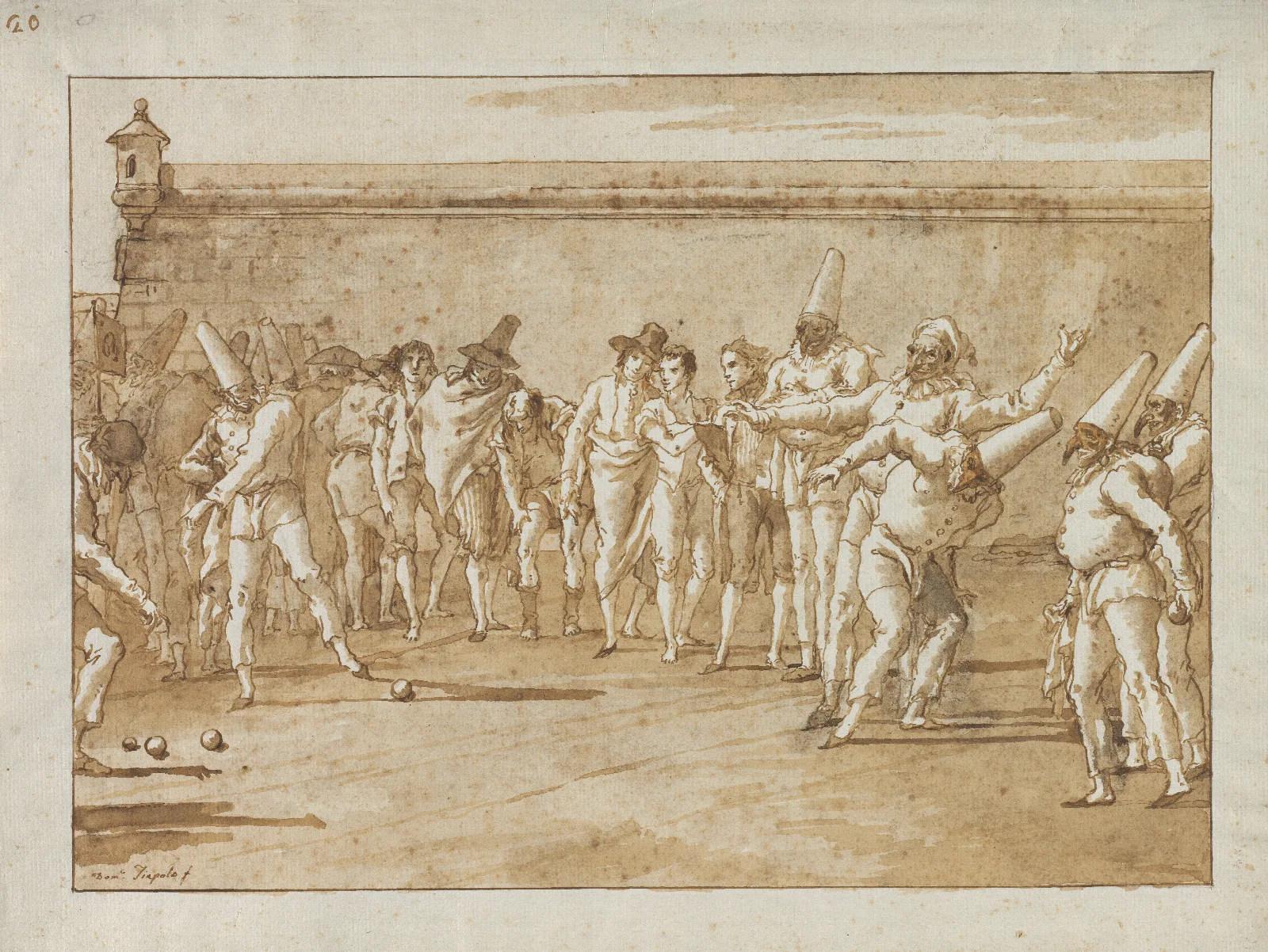 The Game Of Bowls 3 Wall Art by Giovanni Domenico Tiepolo - Canvas Print
