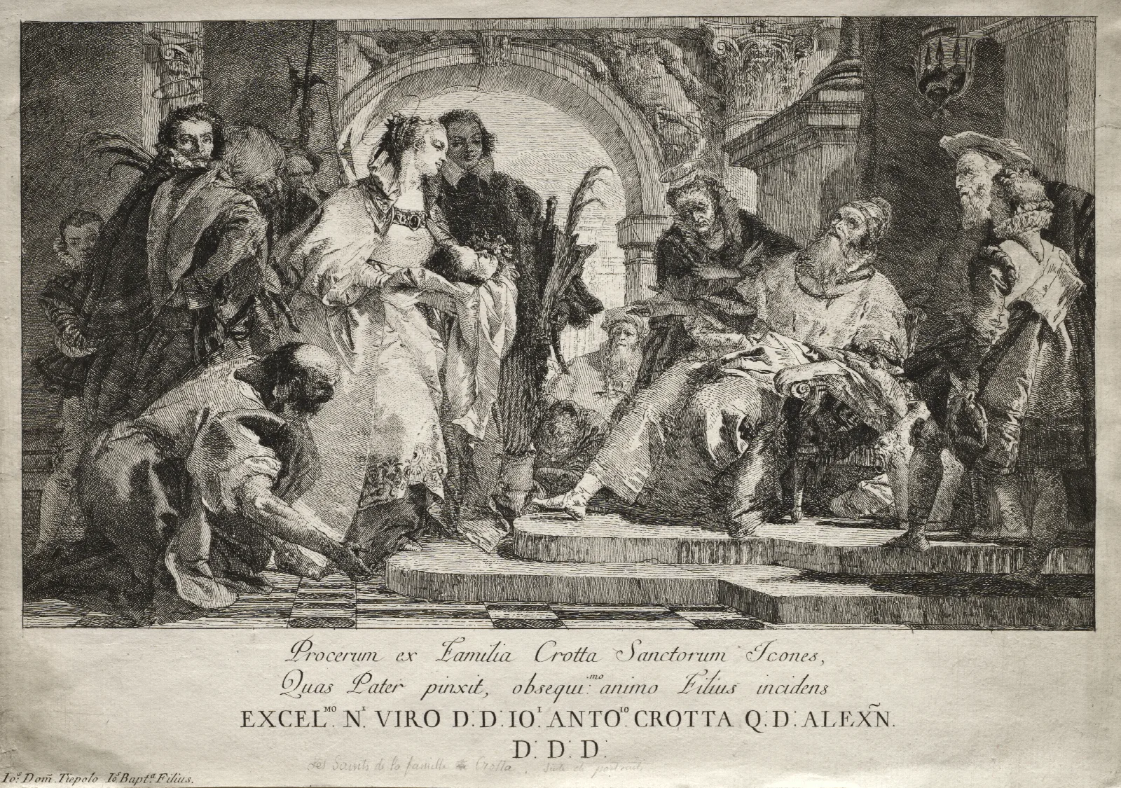 The Saints Of The Crotta Family Wall Art by Giovanni Domenico Tiepolo - Canvas Print