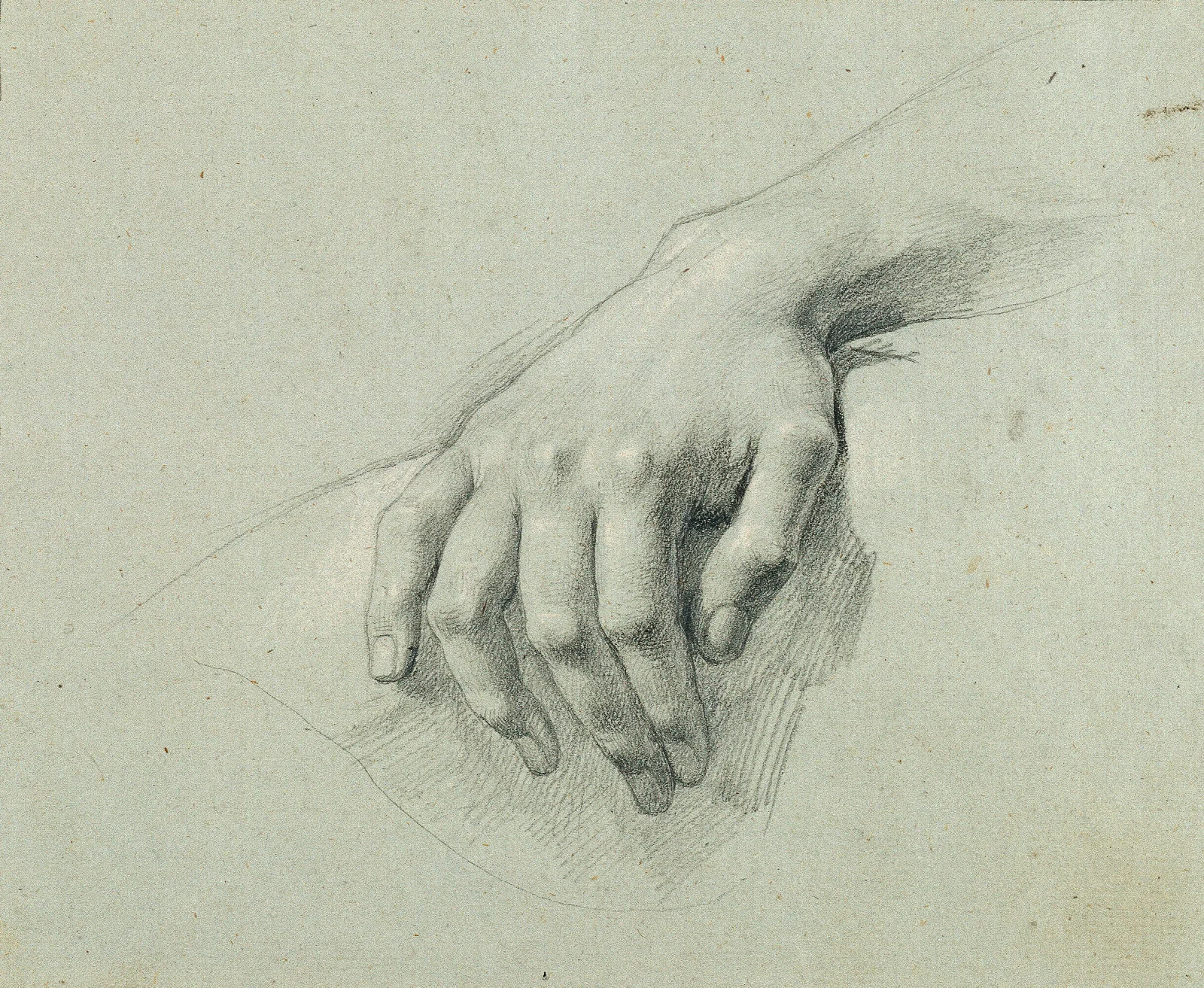 Handstudie Zu Arindal Und Daura Wall Art by Johann Peter Krafft - Canvas Print