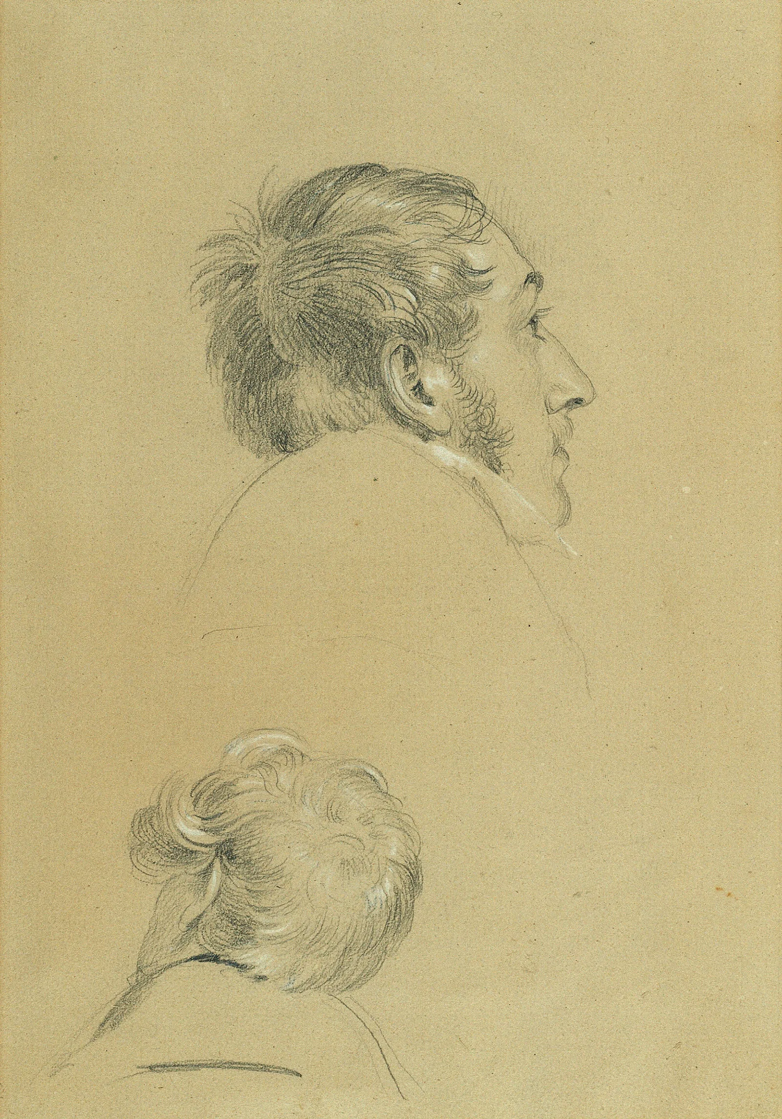 Zwei Kopfstudien Zu Ruckkehr Des Kaisers Franz Aus Pressburg Wall Art by Johann Peter Krafft - Canvas Print