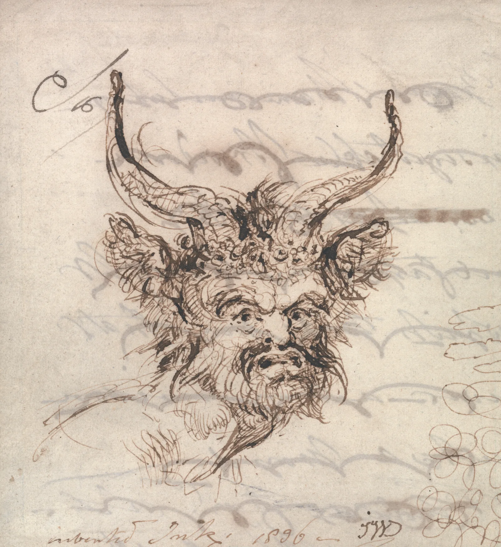 A Satyrs Head Wall Art by James Ward - Canvas Print