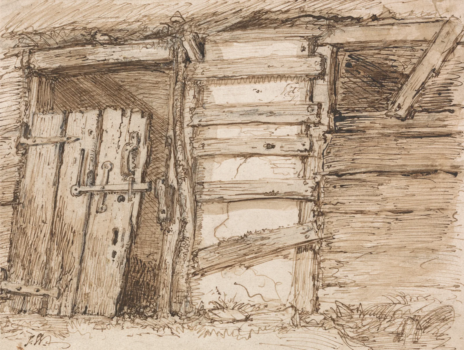 An Outhouse Wall Wall Art by James Ward - Canvas Print
