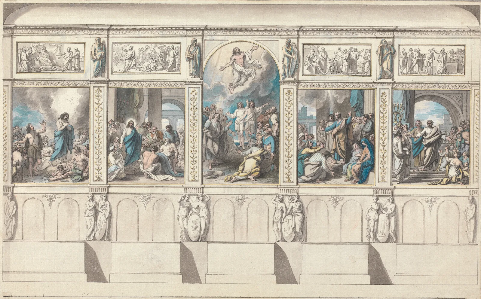 Design For A Wall Of The Chapel Of Revealed Religion Wall Art by Benjamin West - Canvas Print