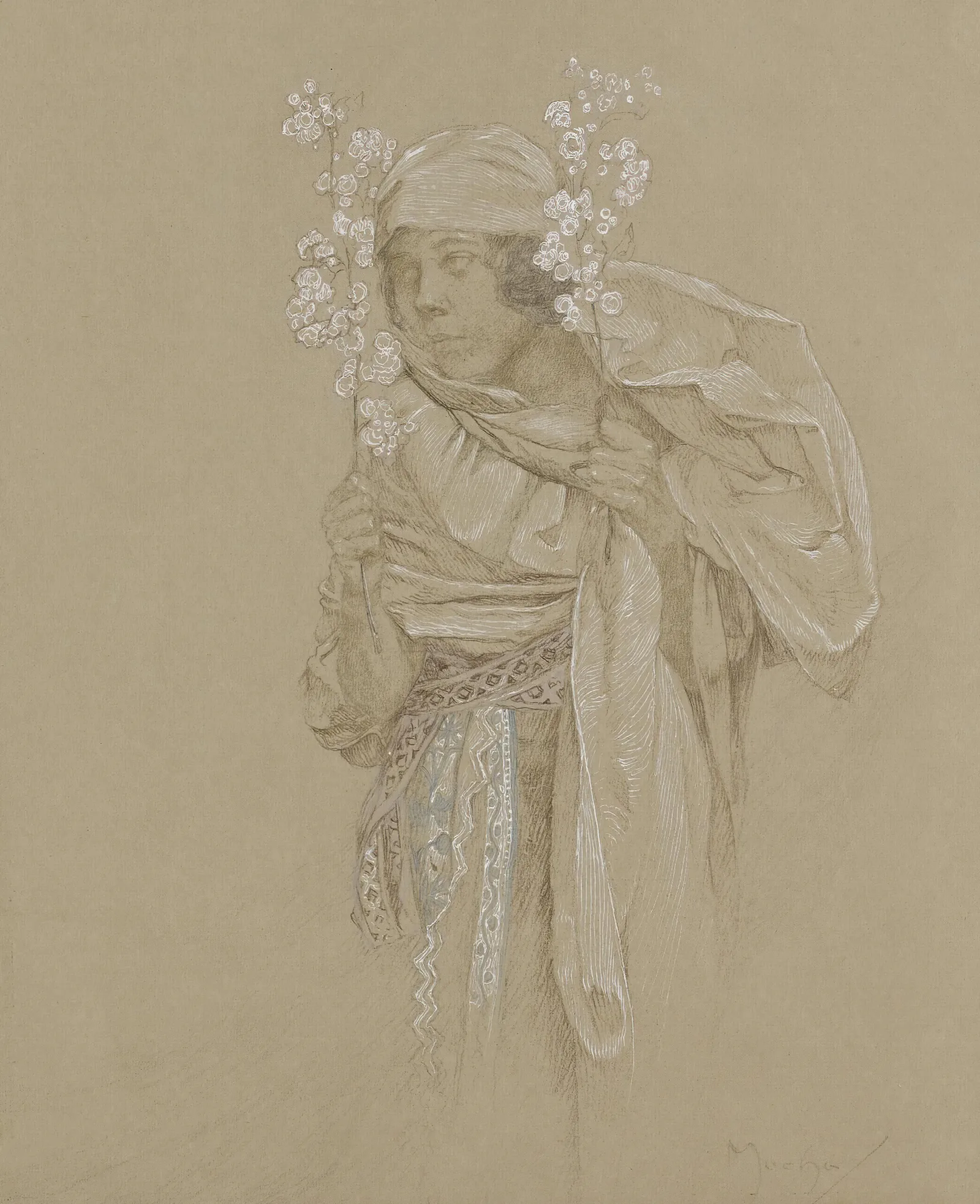 Allegory Of Spring 5 Wall Art by Alphonse Mucha - Canvas Print