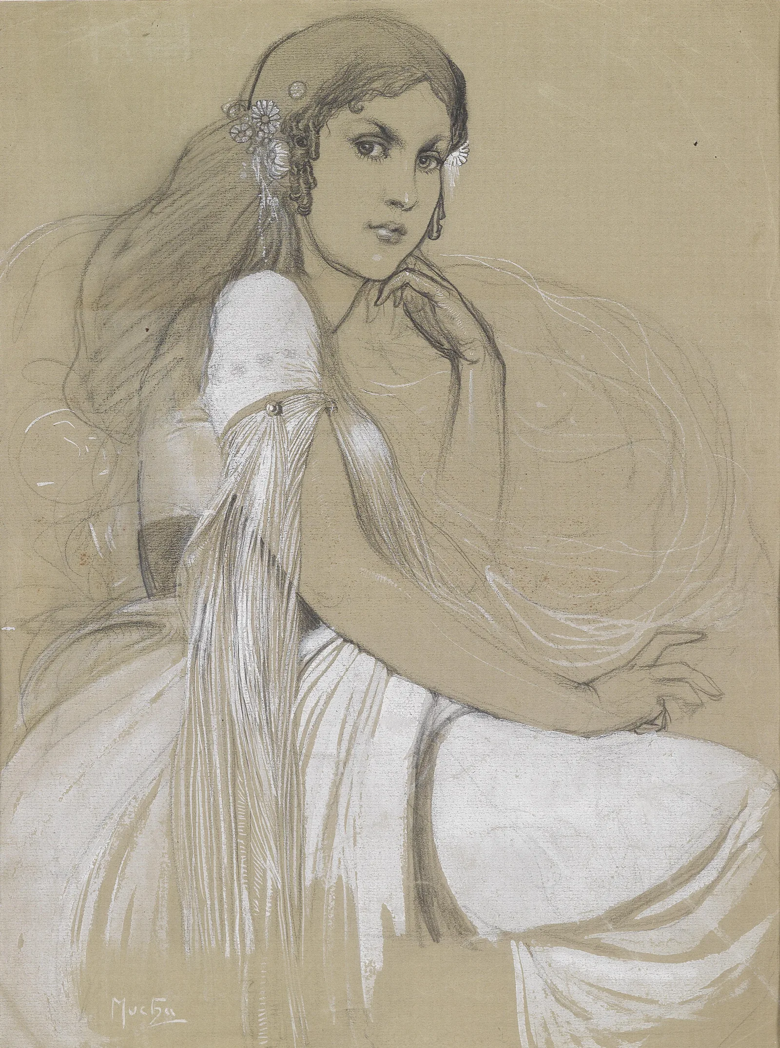 Jaroslava Muchova Wall Art by Alphonse Mucha - Canvas Print