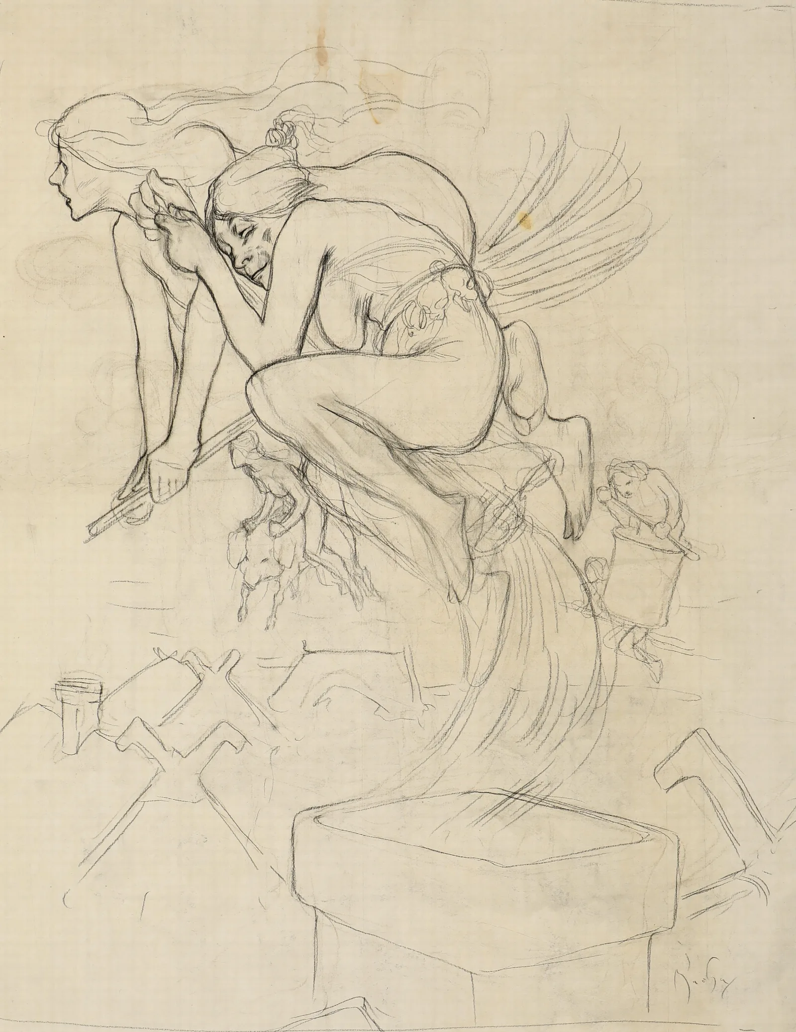 Witches 2 Wall Art by Alphonse Mucha - Canvas Print
