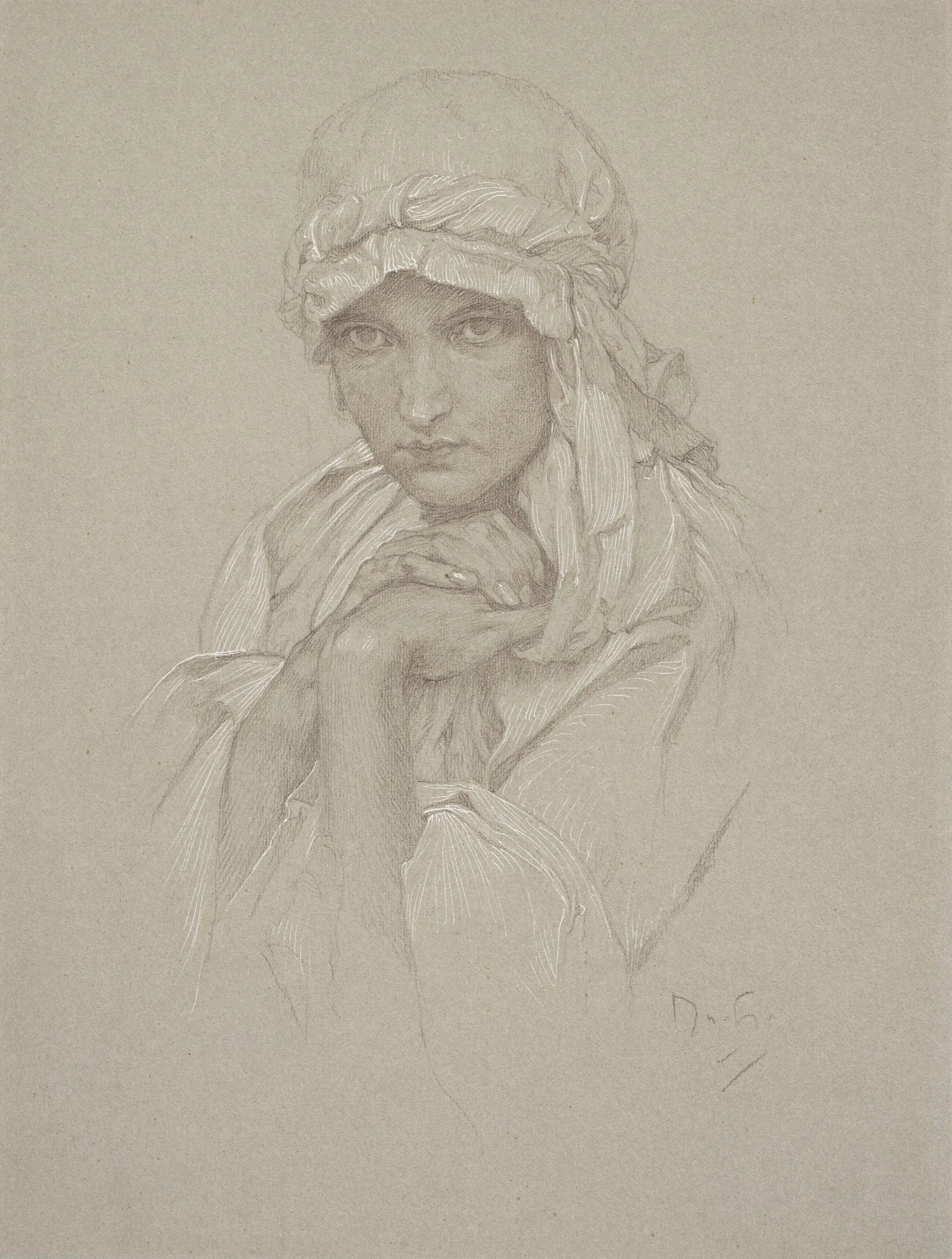 Portrait Of The Artists Daughter In Slavic Dress Wall Art by Alphonse Mucha - Canvas Print
