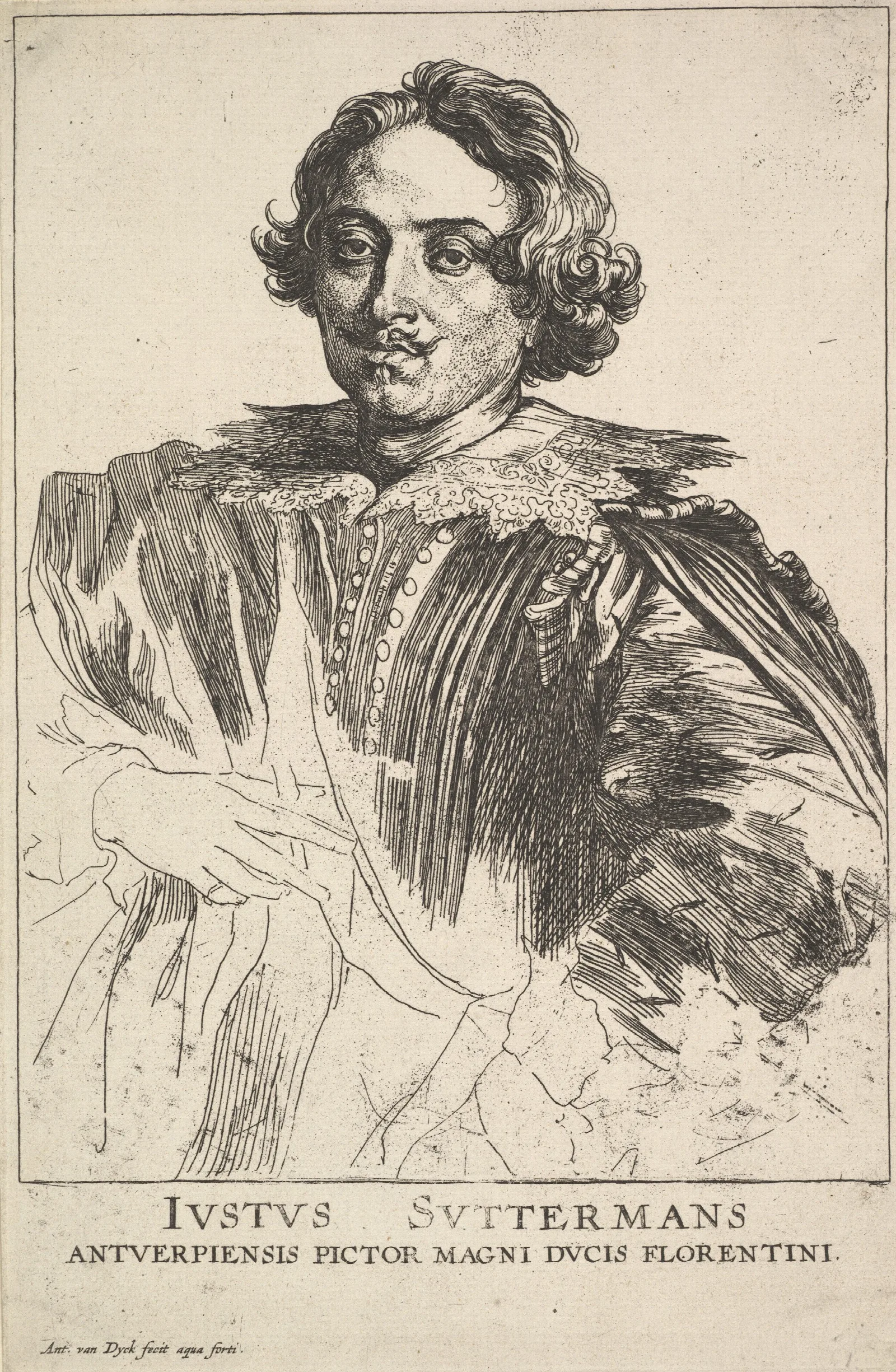 Portrait Of Justus Suttermans Wall Art by Anthony van Dyck - Canvas Print
