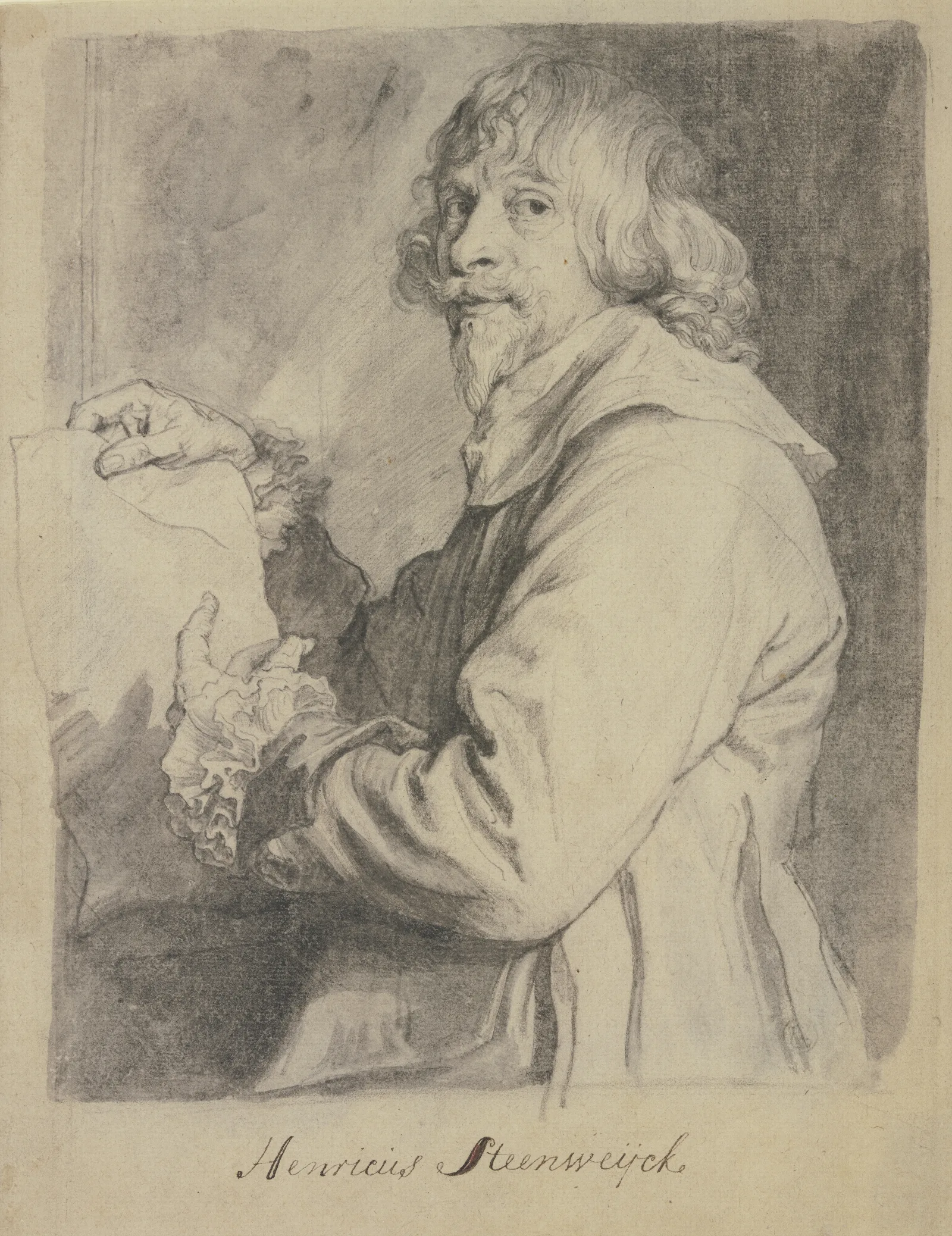 Portrait Of Hendrick Van Steenwyck The Younger Wall Art by Anthony van Dyck - Canvas Print