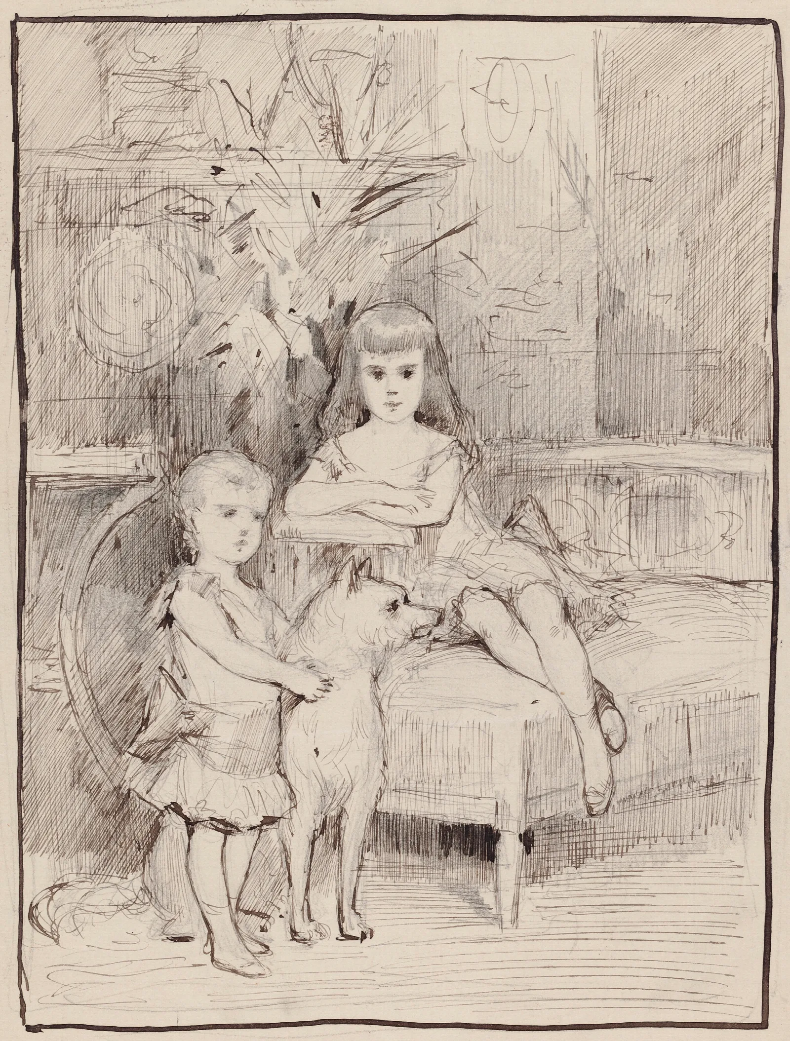 Study Michael And Xenia Children Of Alexander Iii Wall Art by Albert Edelfelt - Canvas Print