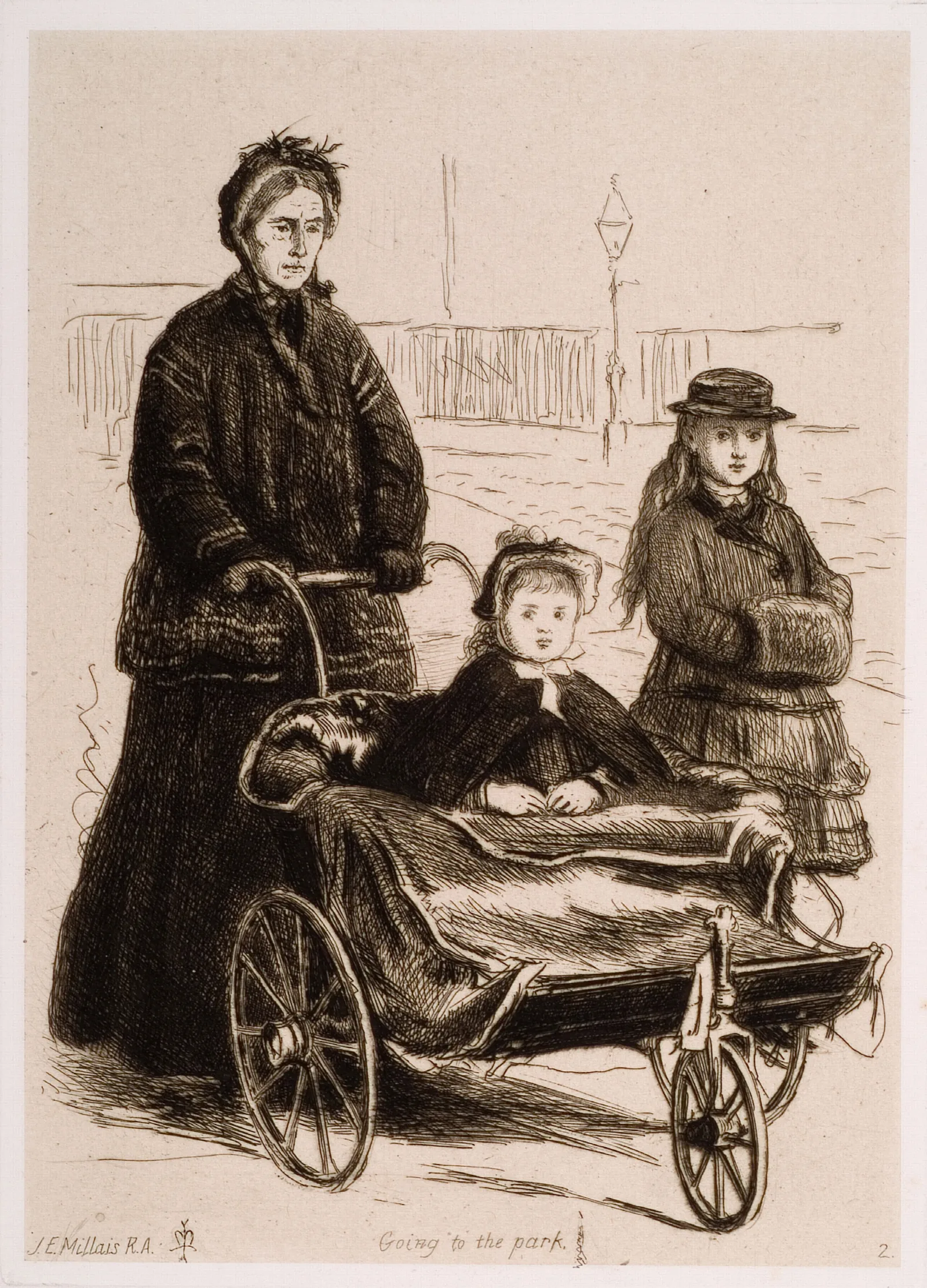 Going To The Park Wall Art by Sir John Everett Millais - Canvas Print