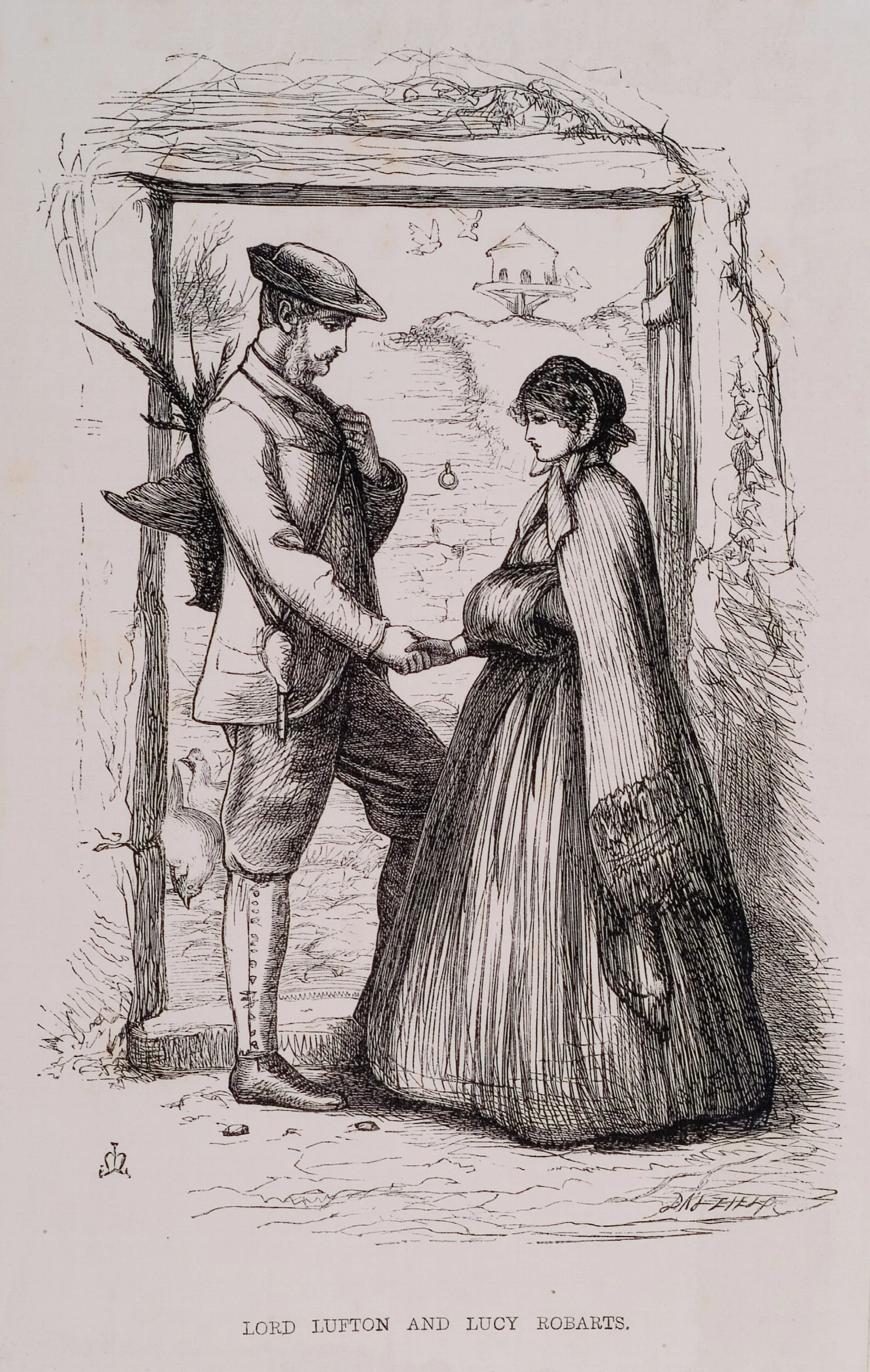 Lord Lufton And Lucy Robarts Wall Art by Sir John Everett Millais - Canvas Print