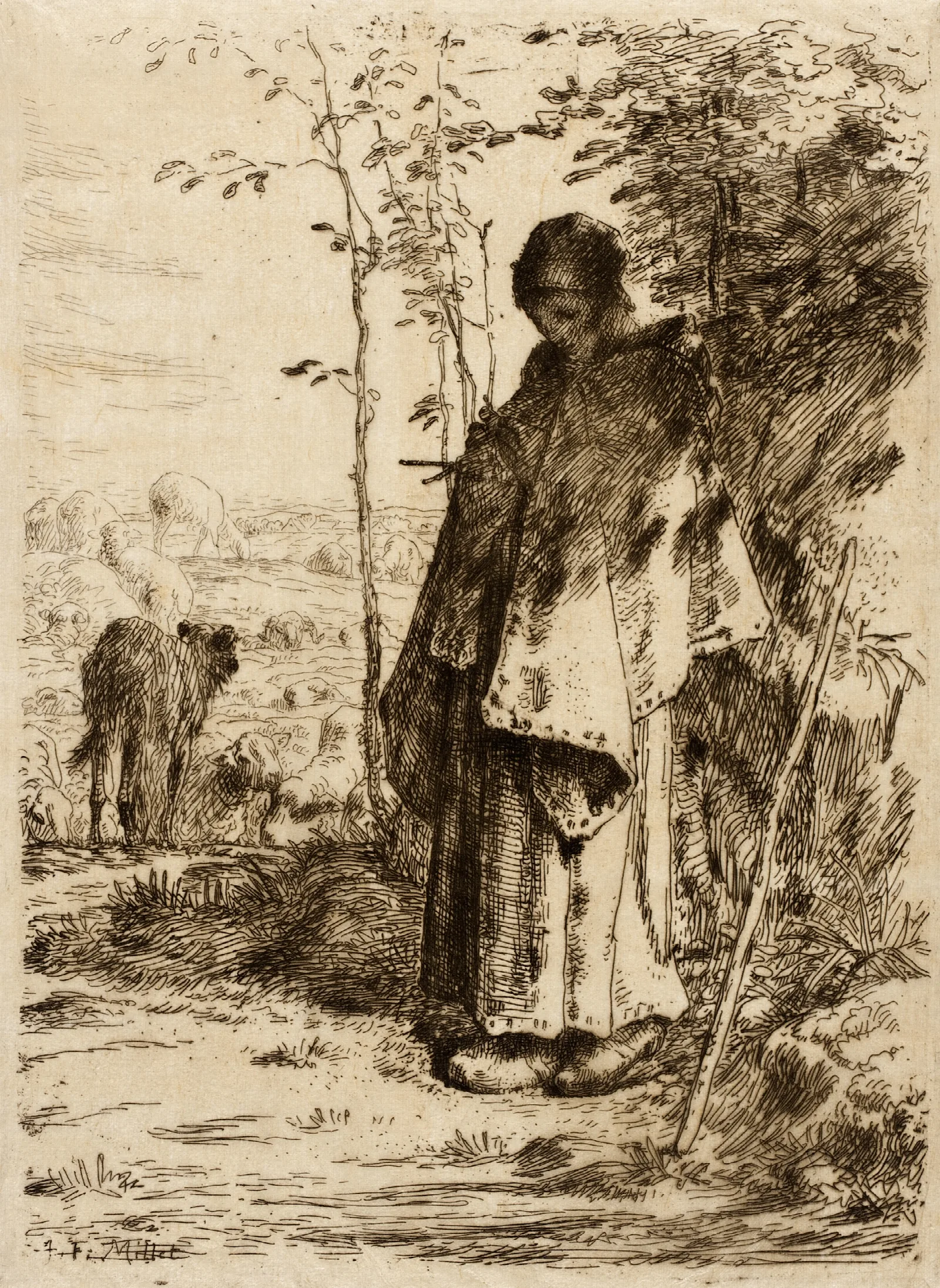 La Grande Bergere Wall Art by Jean-François Millet - Canvas Print