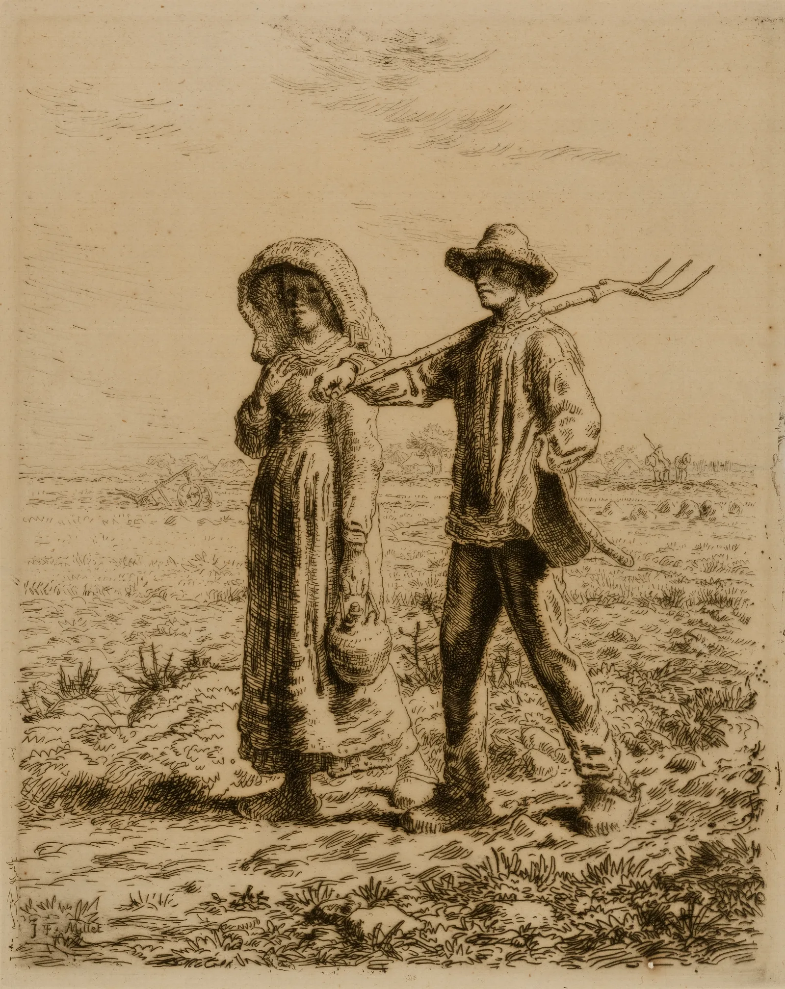 Peasants Going To Work Wall Art by Jean-François Millet - Canvas Print