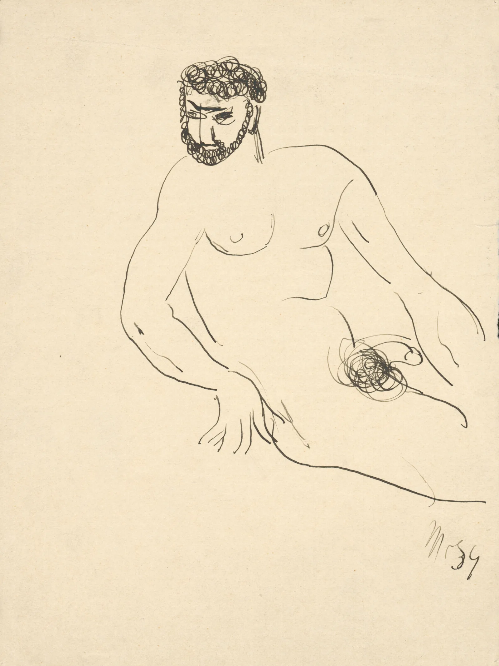 Seated Man 8 Wall Art by Cyprián Majerník - Canvas Print