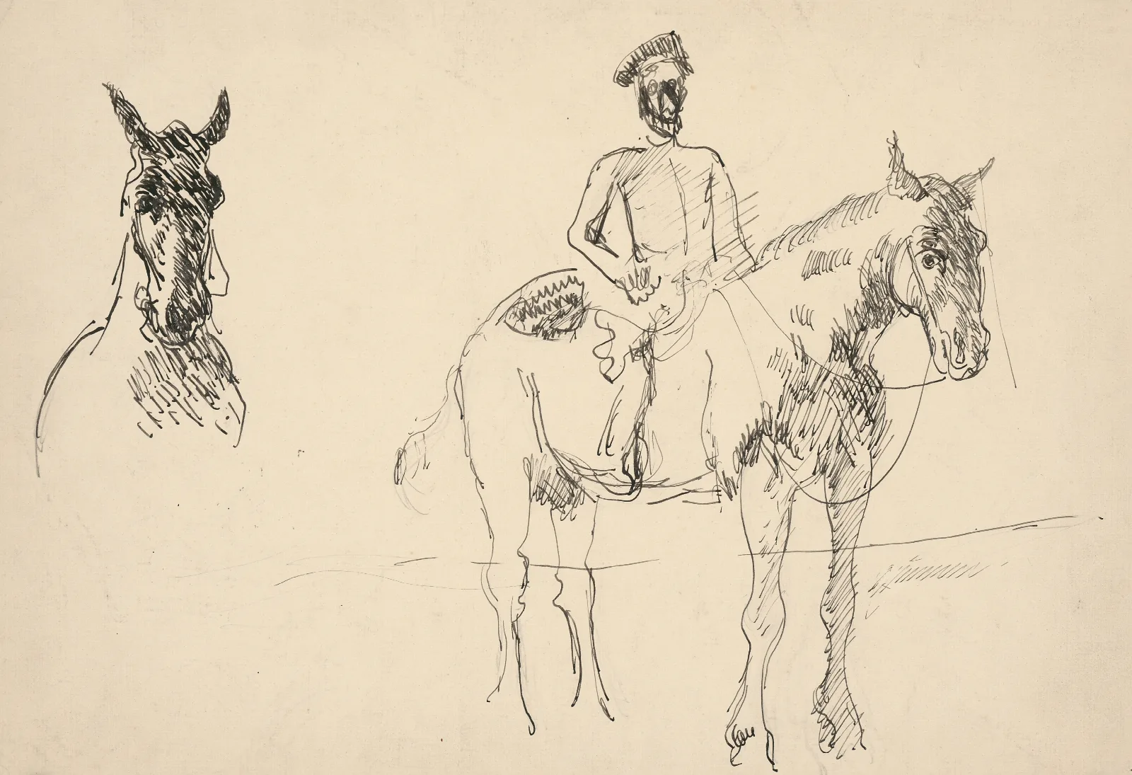 Study Of A Rider Wall Art by Cyprián Majerník - Canvas Print