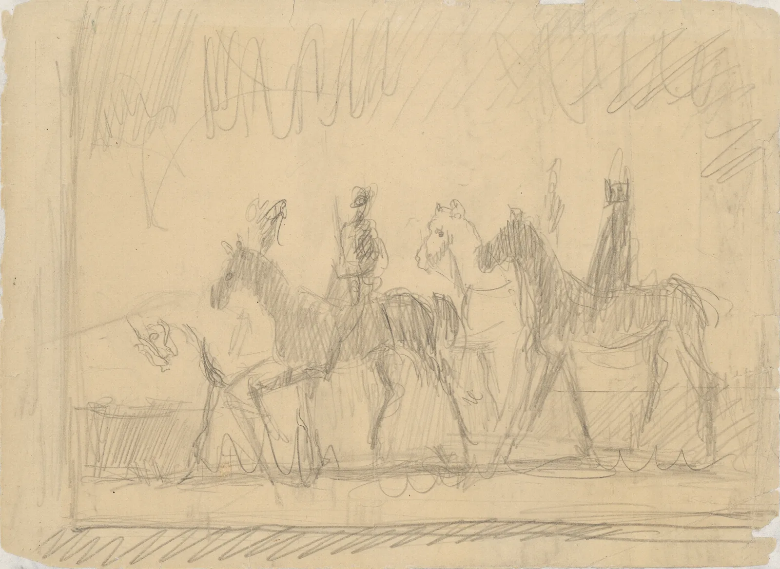 Study Of Riders Wall Art by Cyprián Majerník - Canvas Print