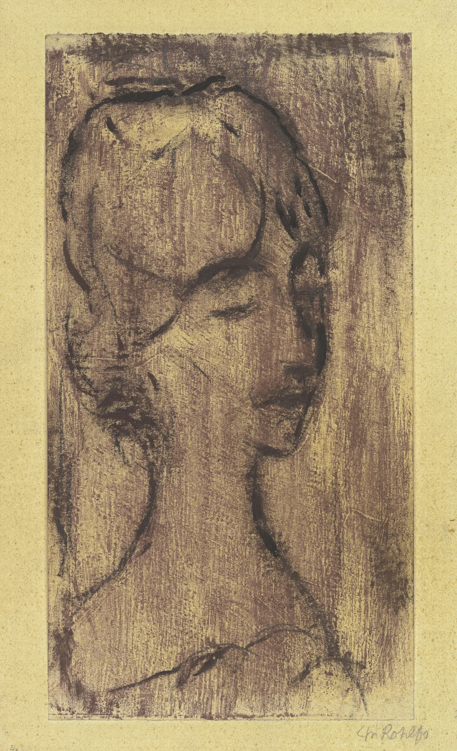 Womans Head 12 Wall Art by Christian Rohlfs - Canvas Print