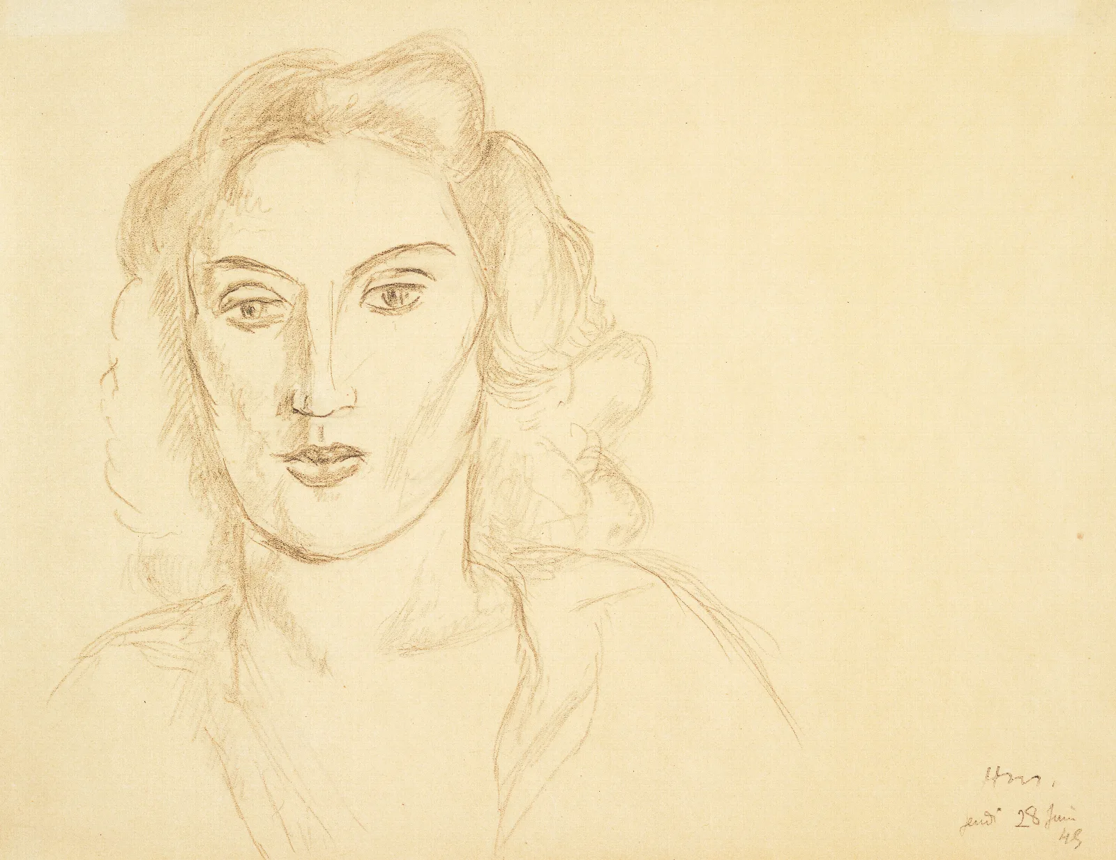 Head Of A Woman 53 Wall Art by Henri Matisse - Canvas Print