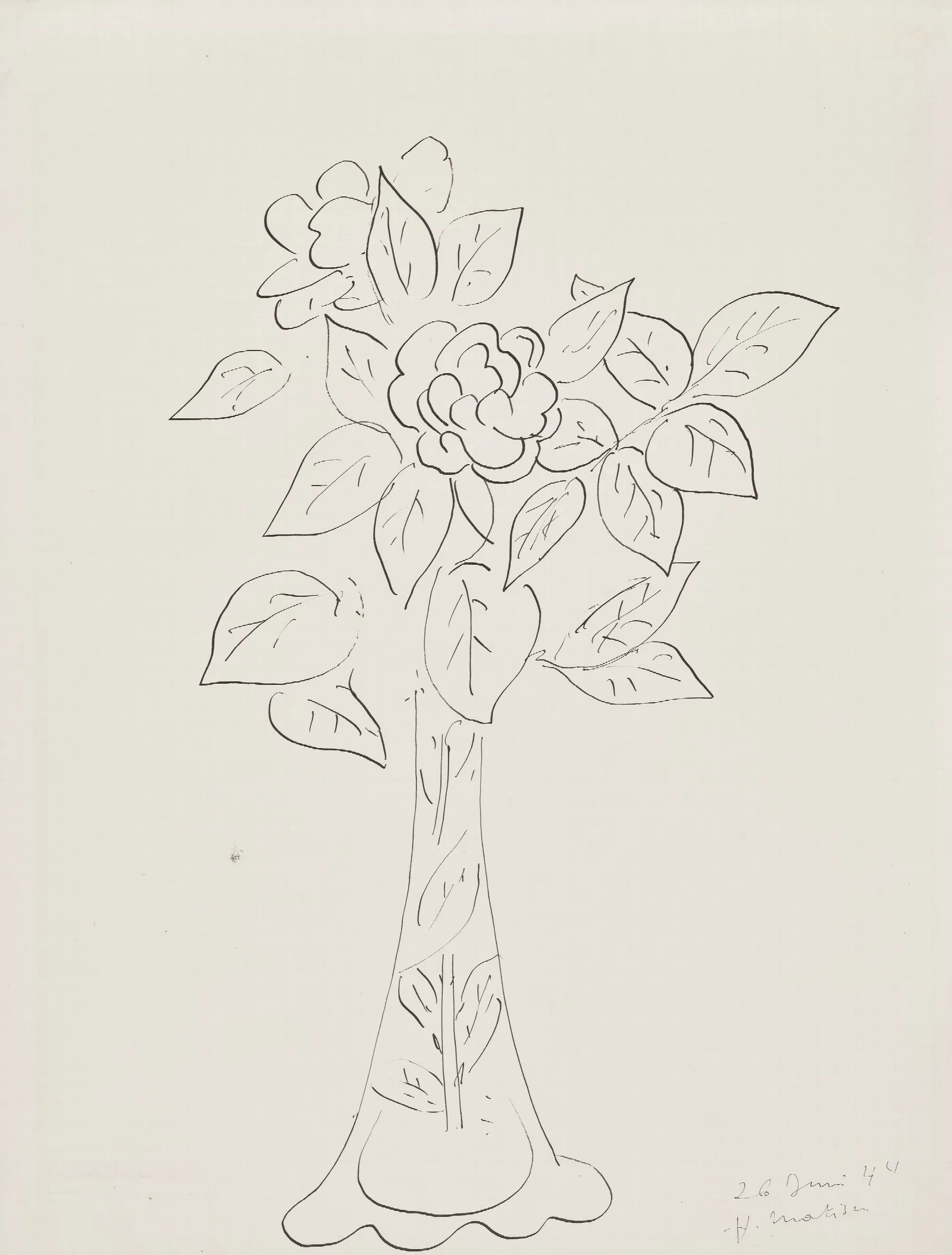 Vase De Fleurs 19 Wall Art by Henri Matisse - Canvas Print