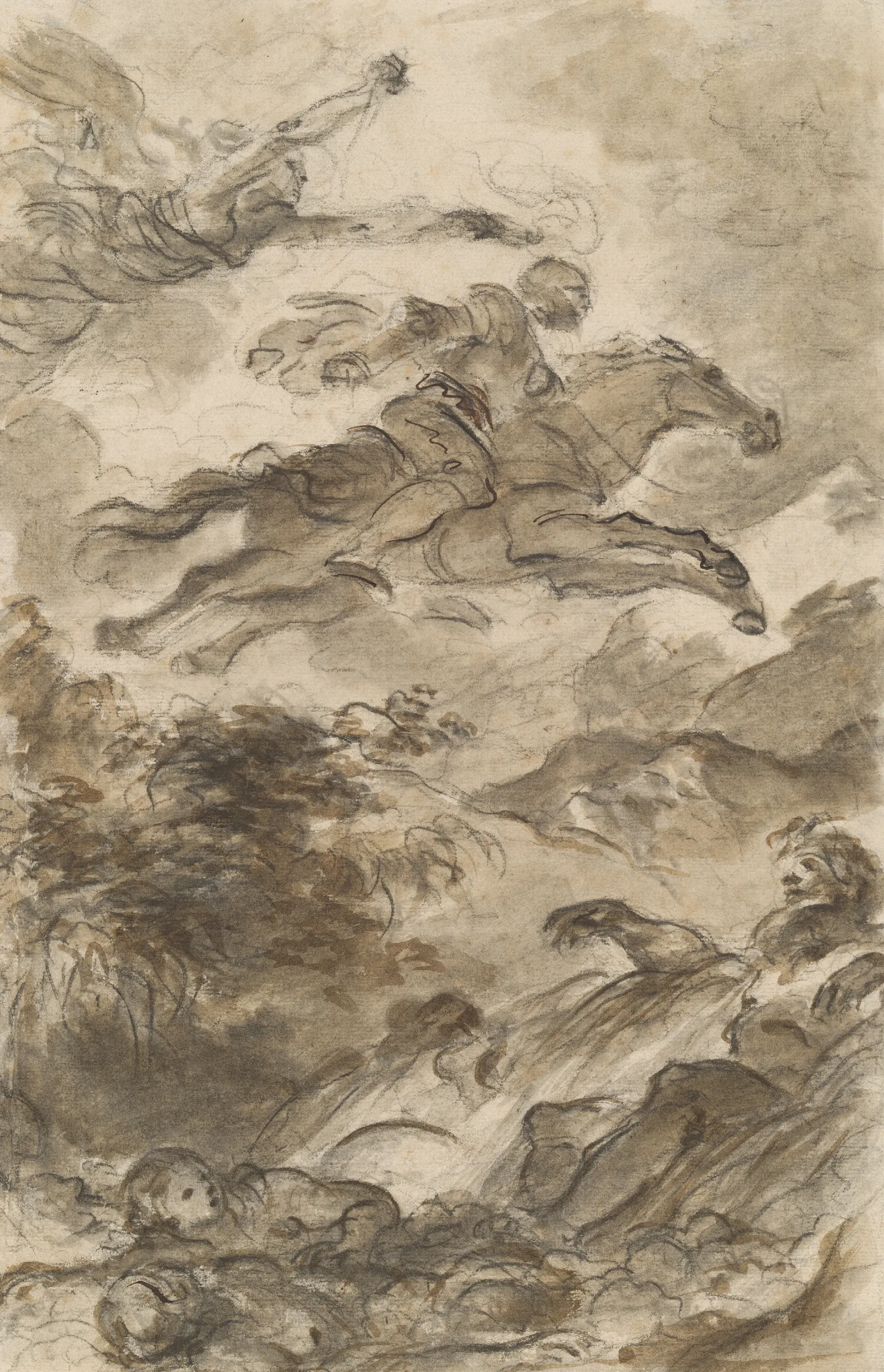 Rinaldo Astride Baiardo Flies Off In Pursuit Of Angelica Wall Art by Jean-Honoré Fragonard - Canvas Print